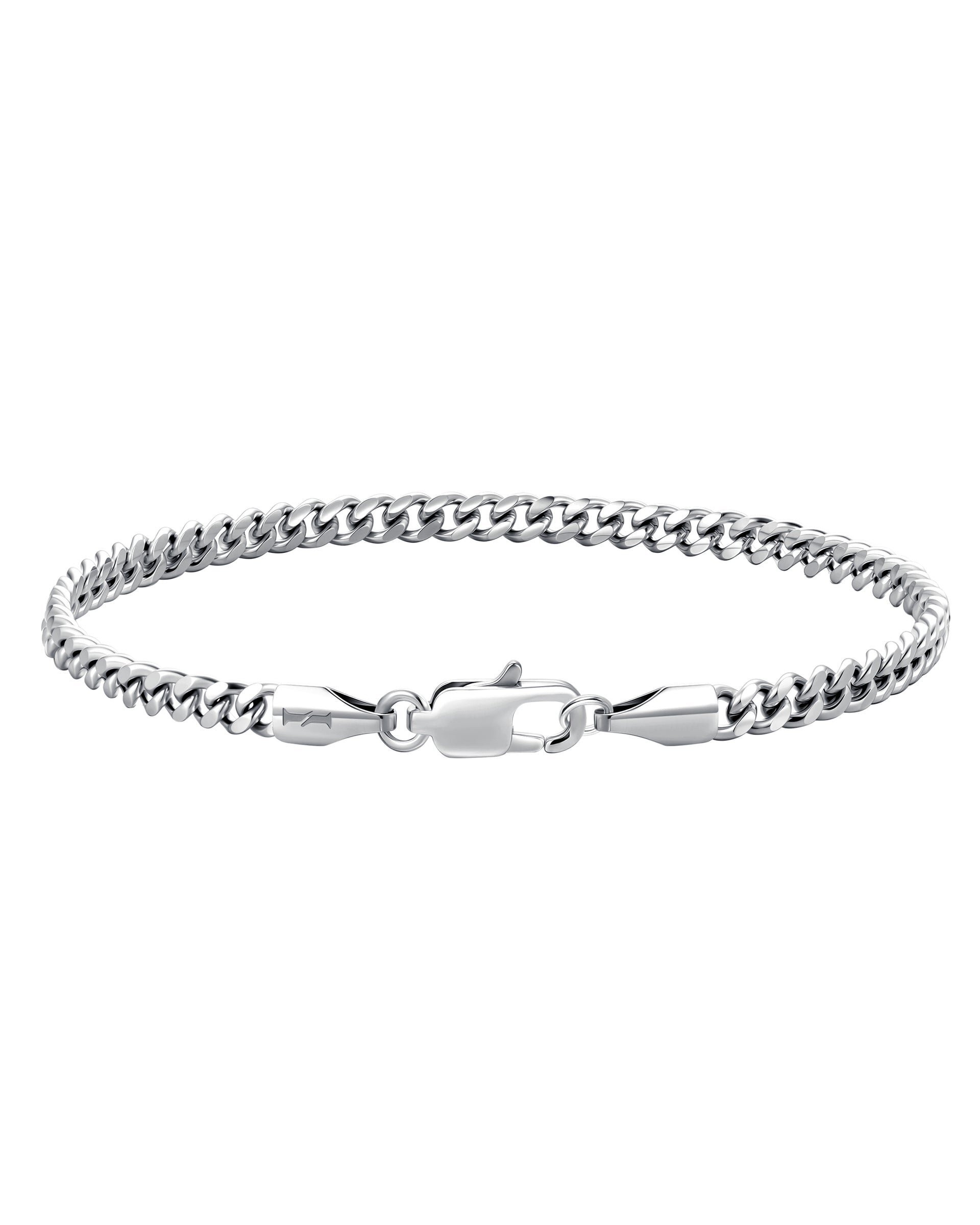 PLAIN - 3mm 古巴手鍊 (White Gold)
