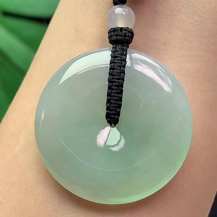 翡翠冰種底色平安扣 (33.8mm直徑),天然翡翠A玉, 緬甸玉, Jade, Jadeite
