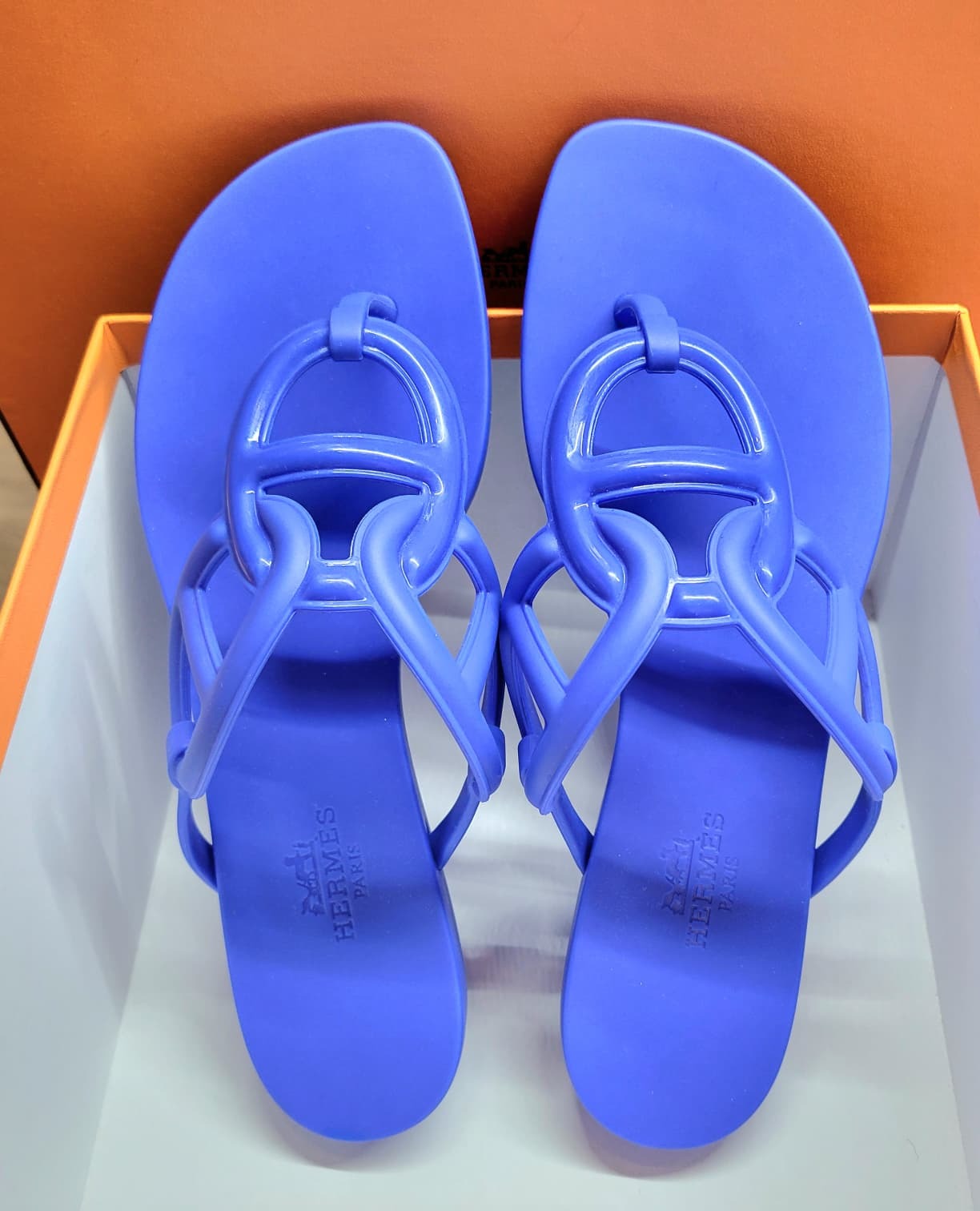 HERMES EGERIE SANDAL BLUE size 35 涼鞋