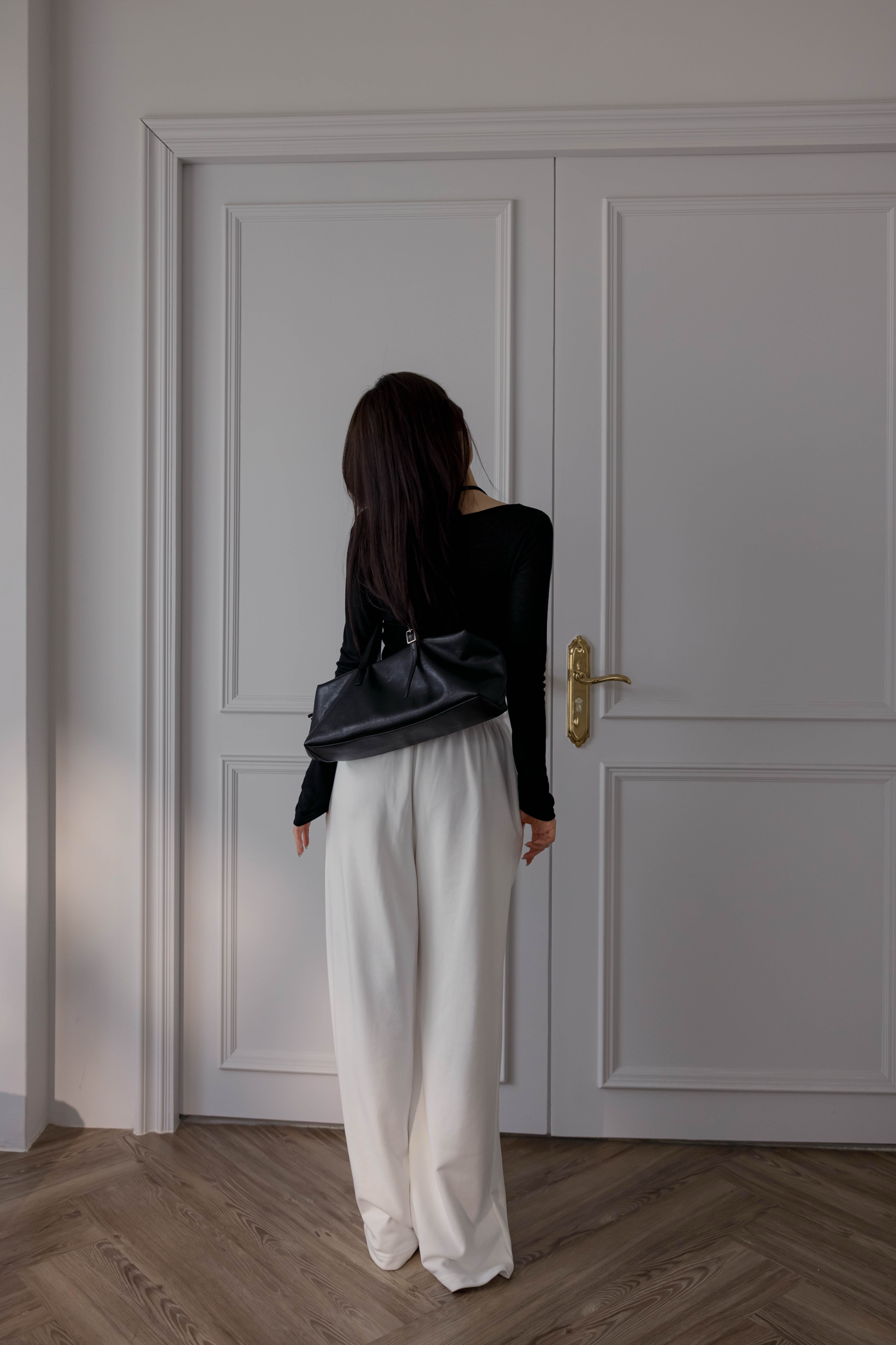 (預購)#AW22細腰頭鬆弛直筒衛褲(米白/中花灰/黑)