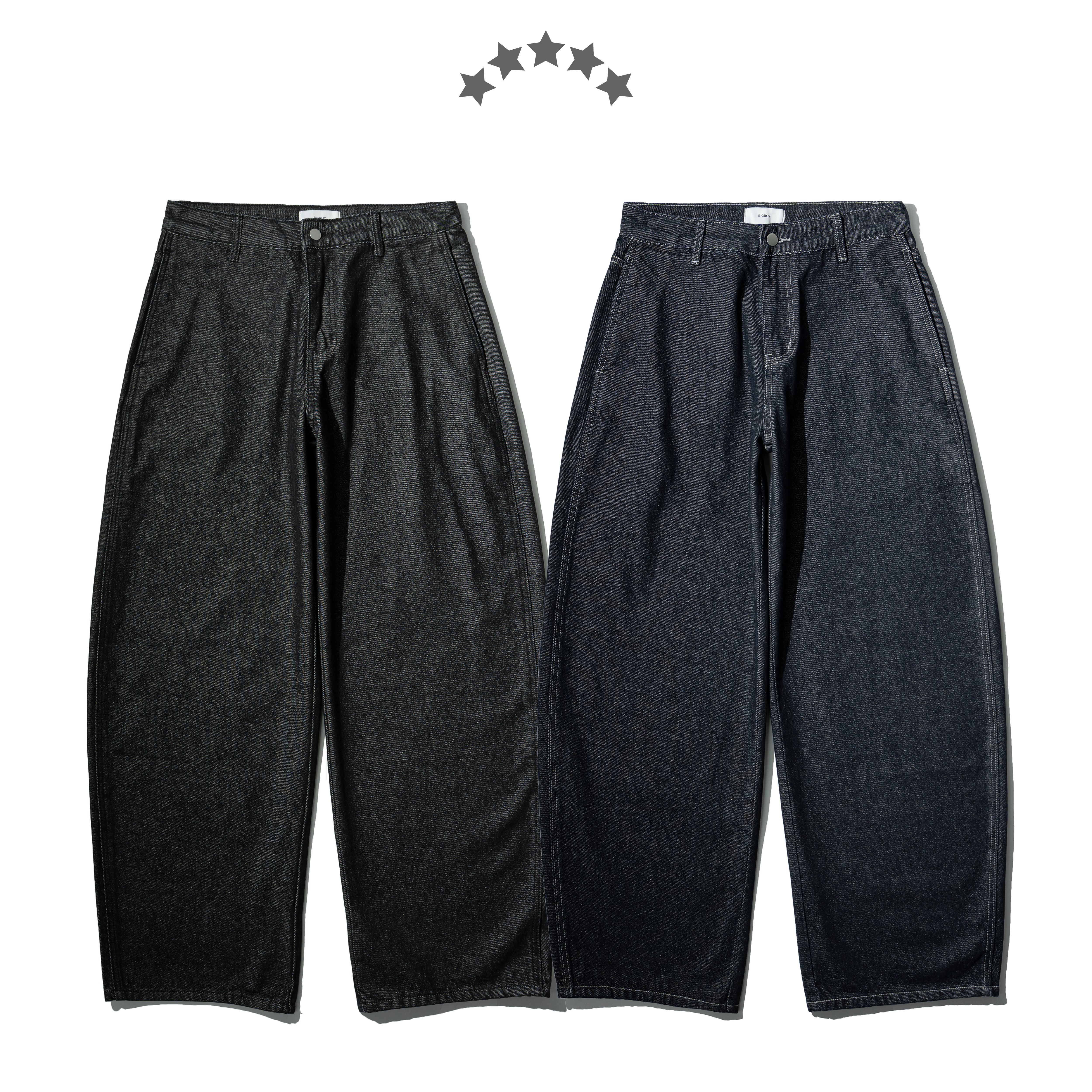 Raw Curved Washed Pants 原色彎刀 牛仔長褲 [B-2693]