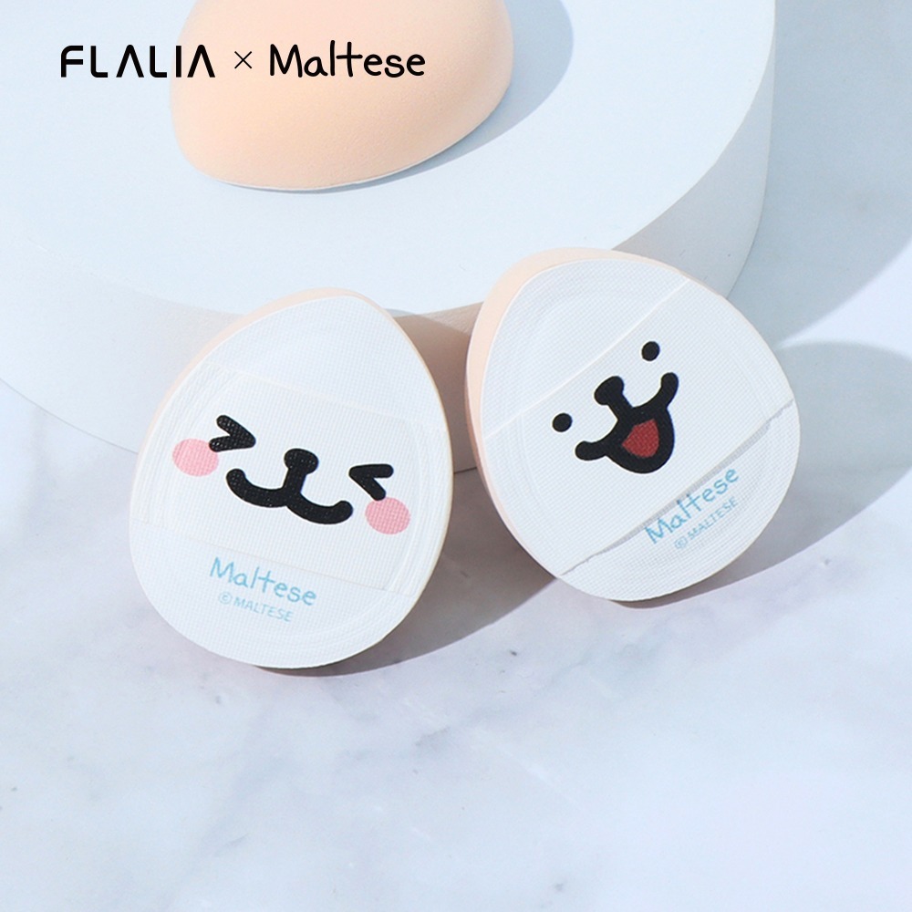 【 現貨 】韓國 FLALIA × 線條小狗 水滴迷你美妝粉撲組 S號・2入