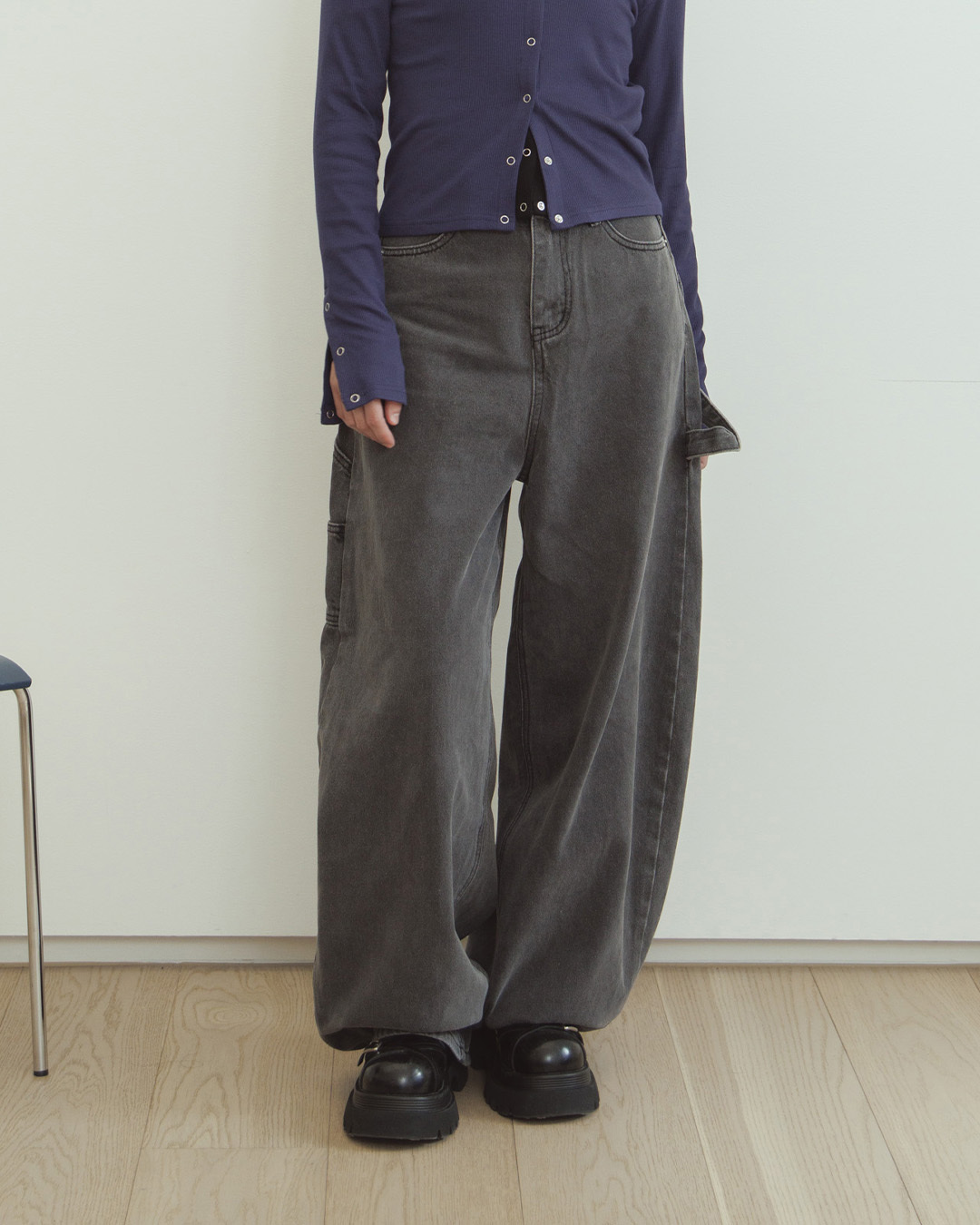 Cocoon-shaped jeans with heart-shaped back pocket - Grey S/M/L【04011918】in stock+pre-order