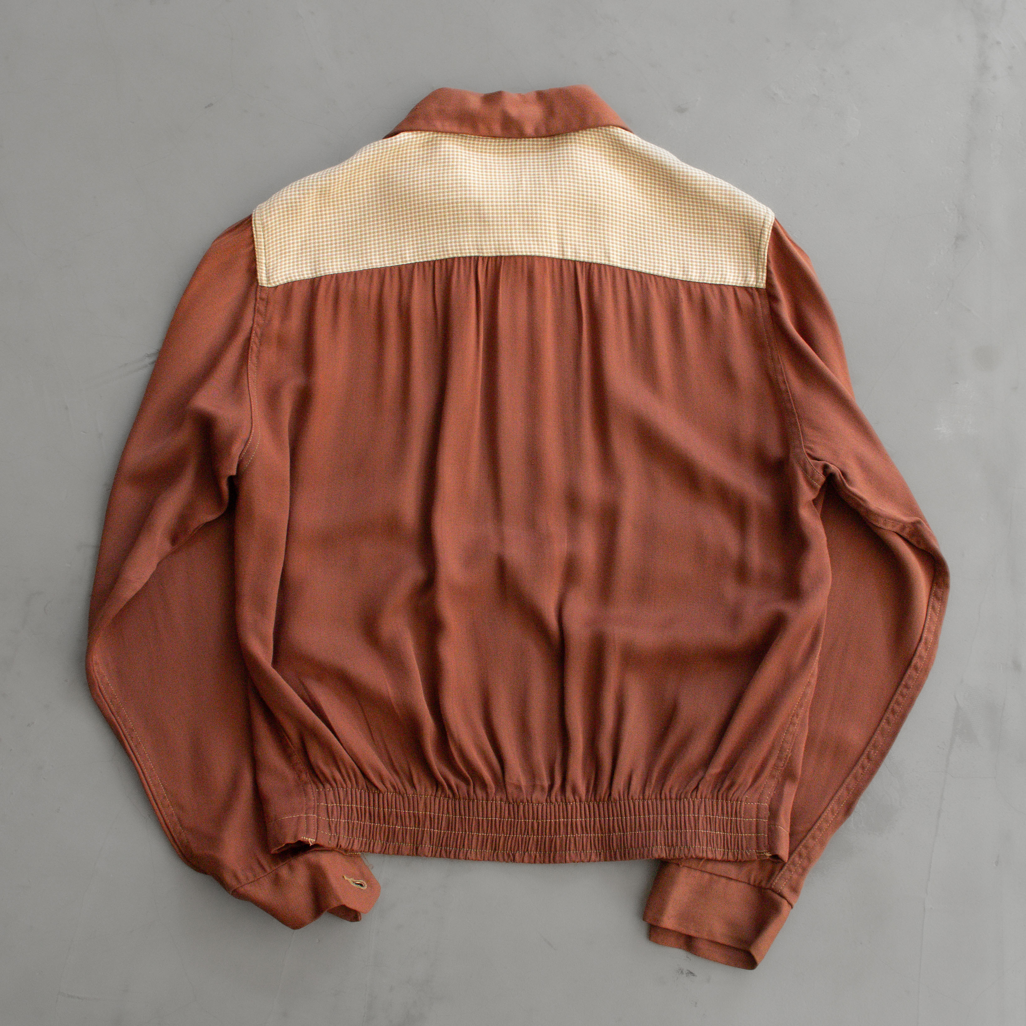 50S TWO TONE RAYON RICKY JACKET 美國製 磚紅 千鳥紋 嫘縈 夾克 外套