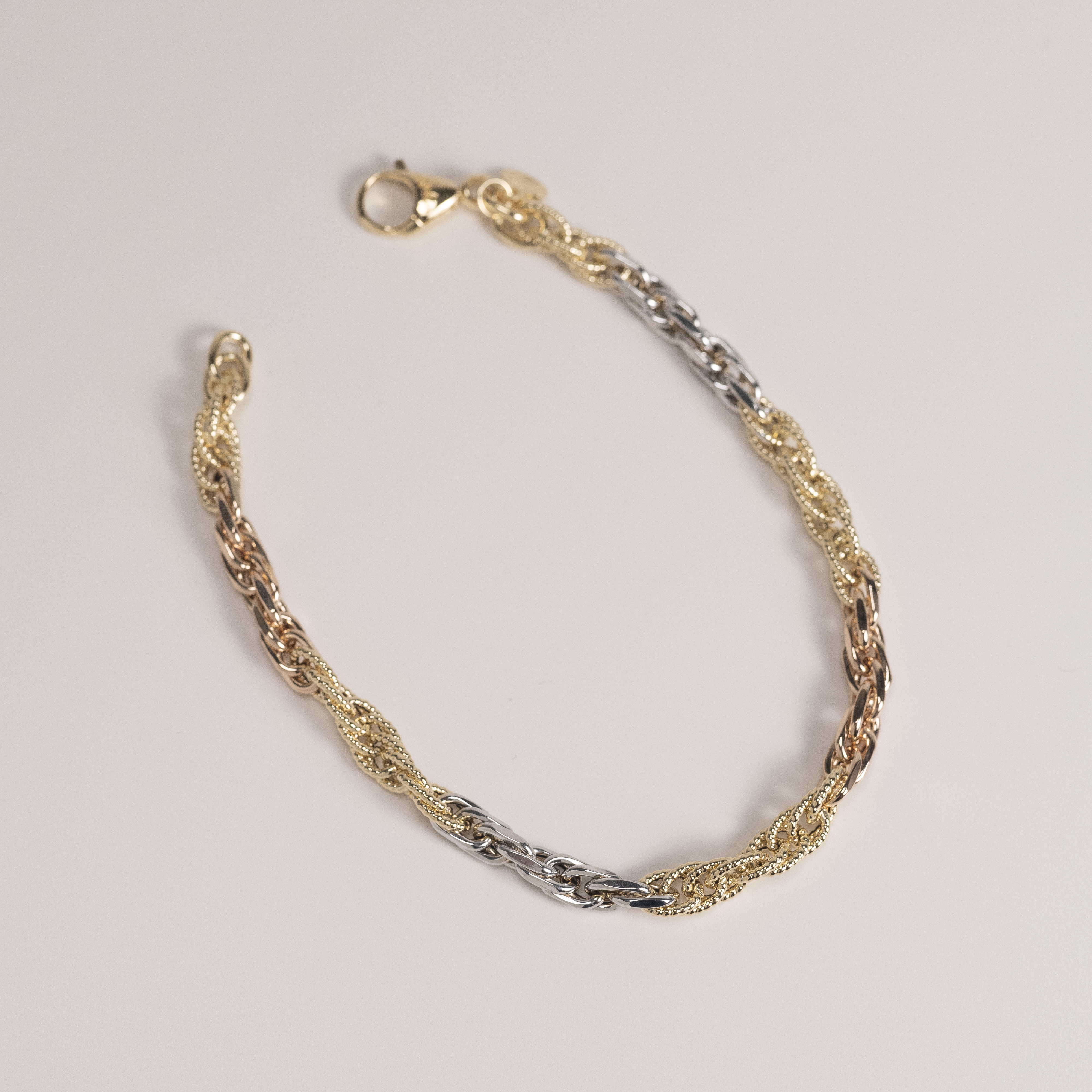 18K Three Tone Interwoven Bracelet