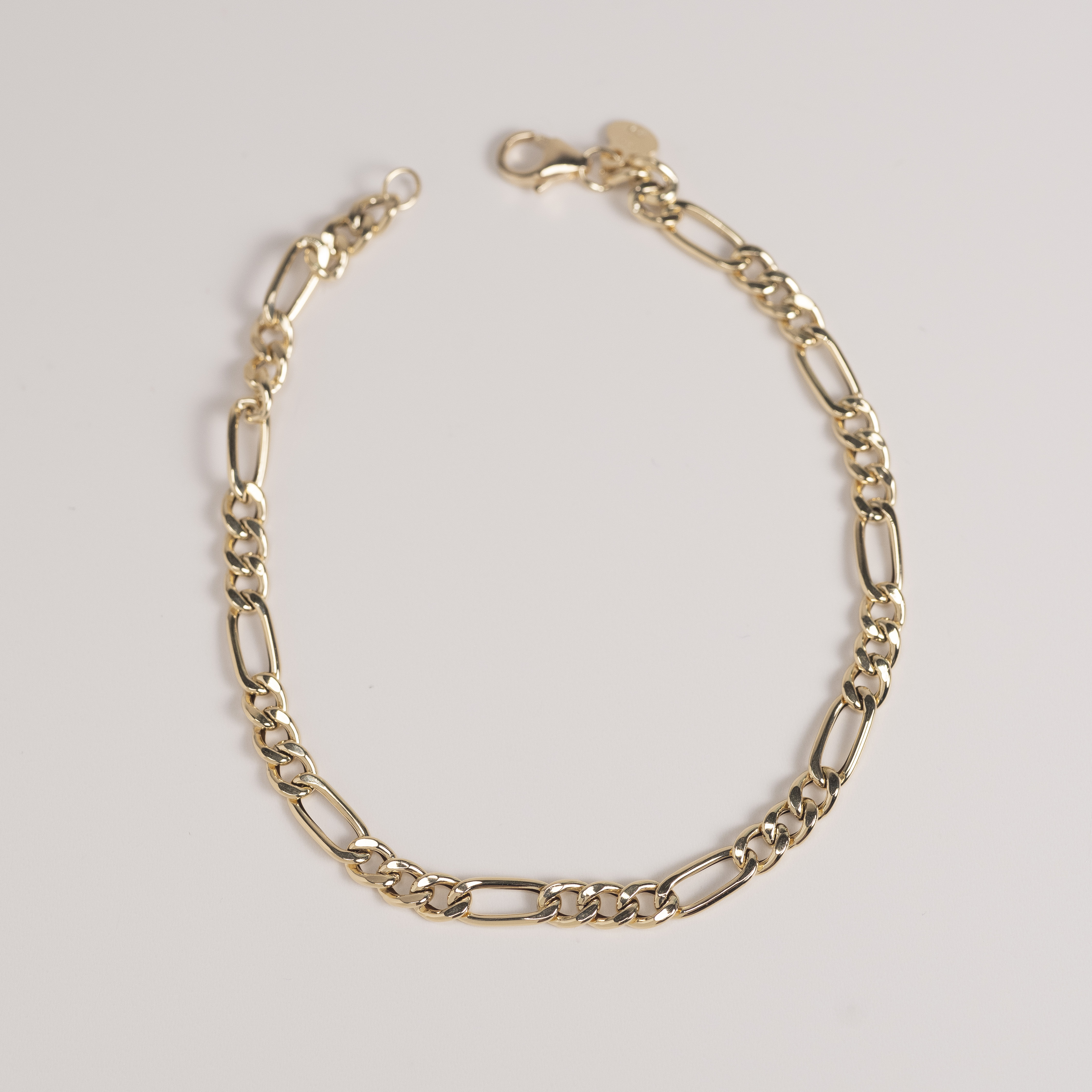 18K 3.7mm Figaro Bracelet