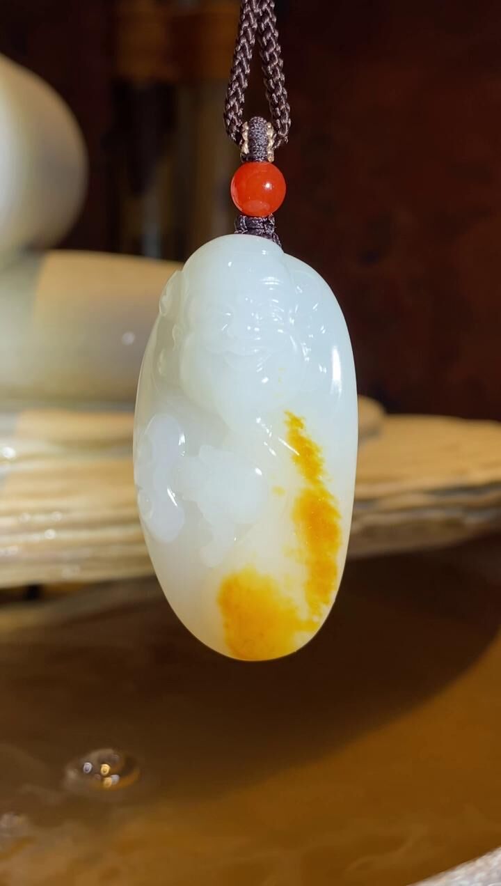 9579 和田玉籽料財神