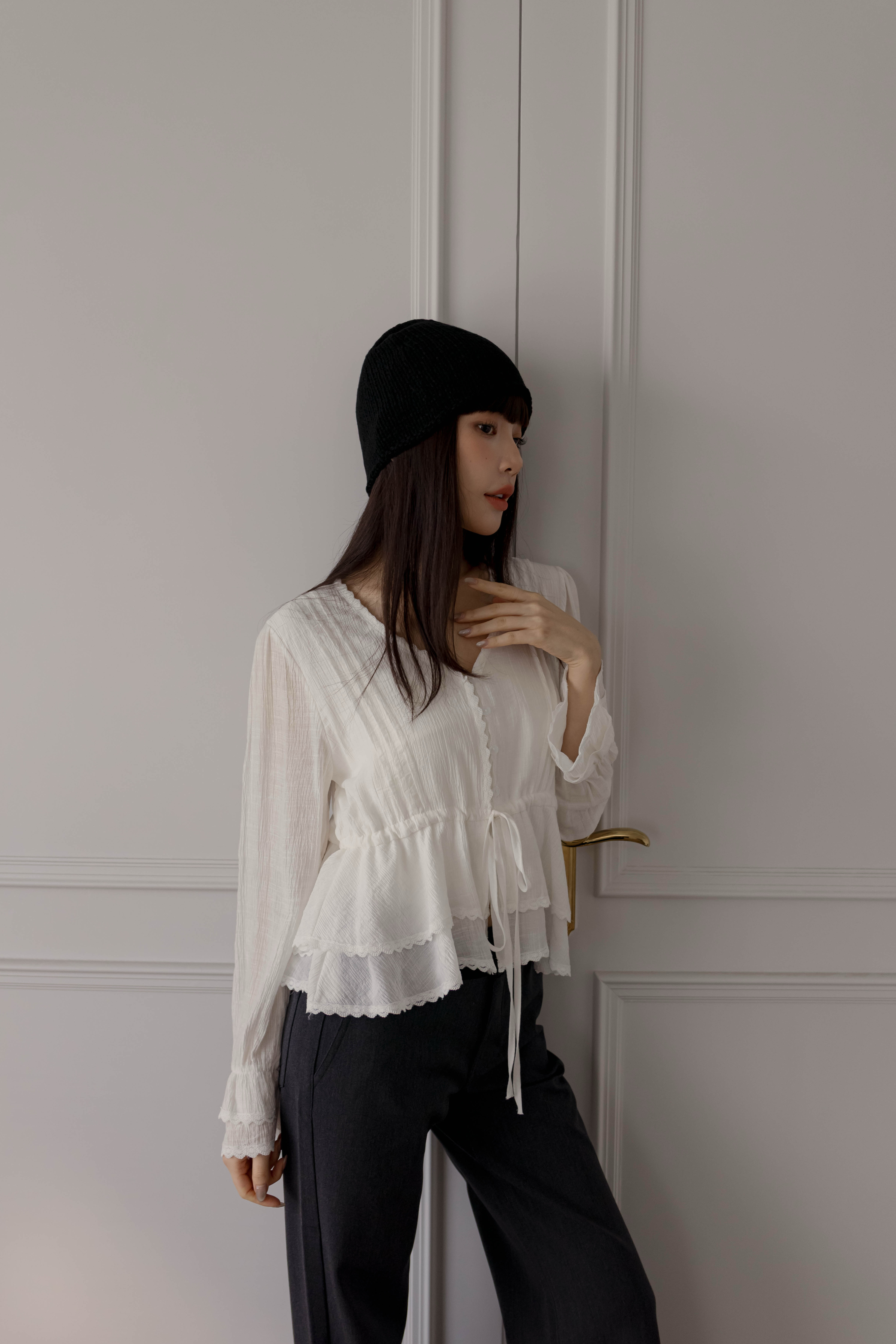 (預購)#AW19V領層次蕾絲上衣