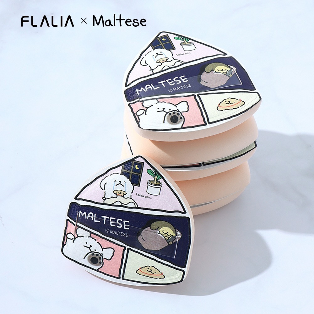 【 現貨 】韓國 FLALIA × 線條小狗 密著盾牌美妝粉撲