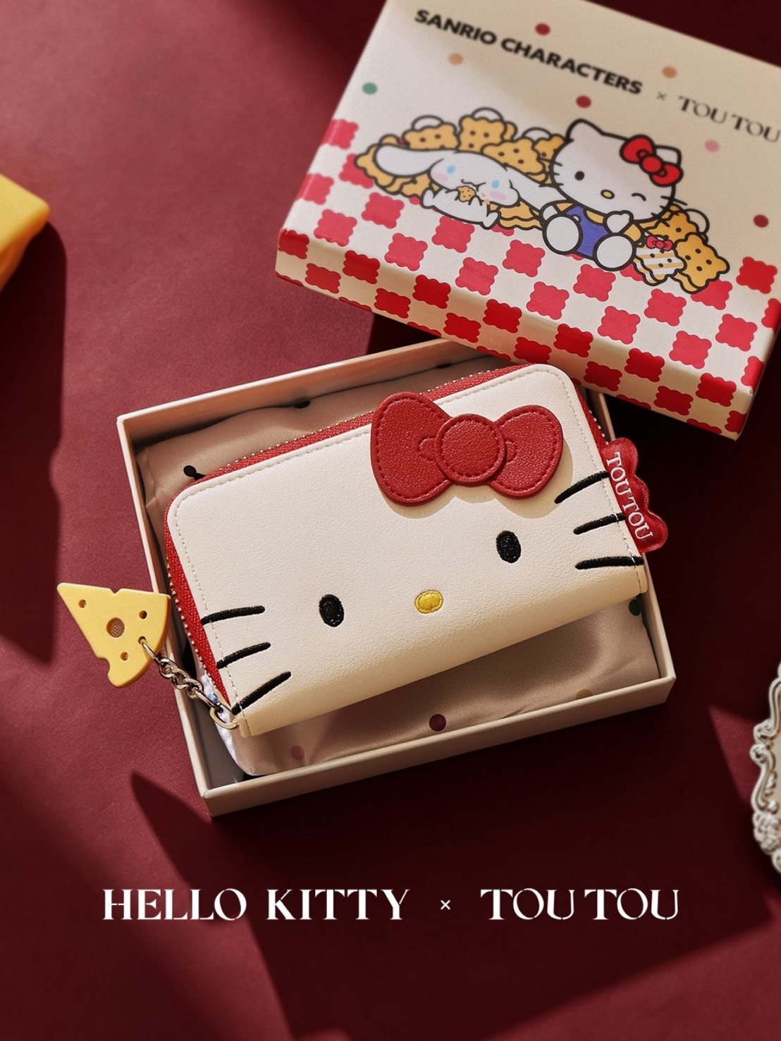 正版授權 TOUTOU X HELLOKITTY 聯名 收納 零錢 鑰匙 小包