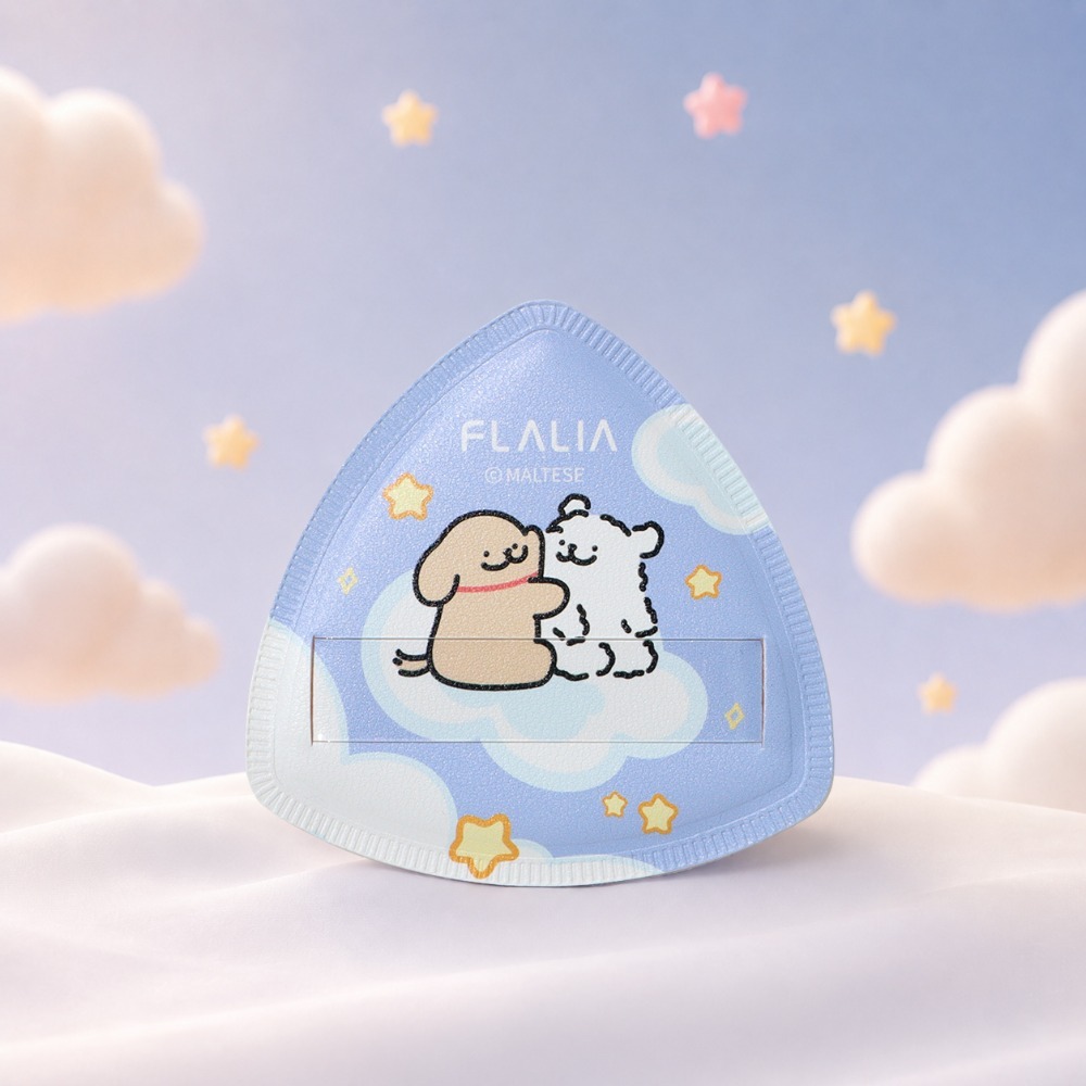 【 現貨 】韓國 FLALIA × 線條小狗 三角美妝粉撲 雲朵擁抱