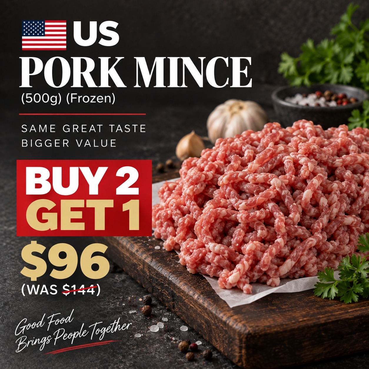 US Pork Mince Buy 2 Get 1