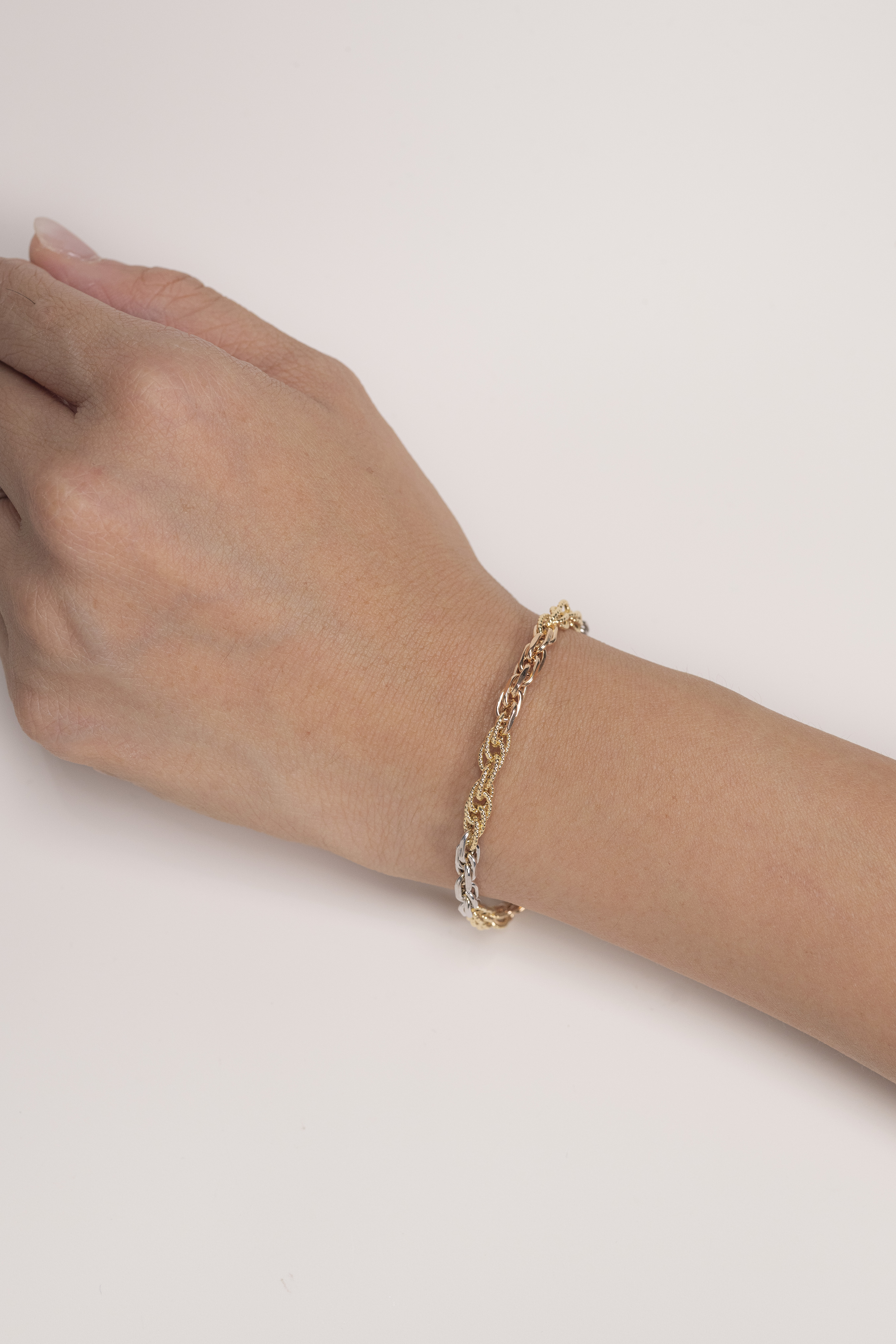 18K Three Tone Interwoven Bracelet