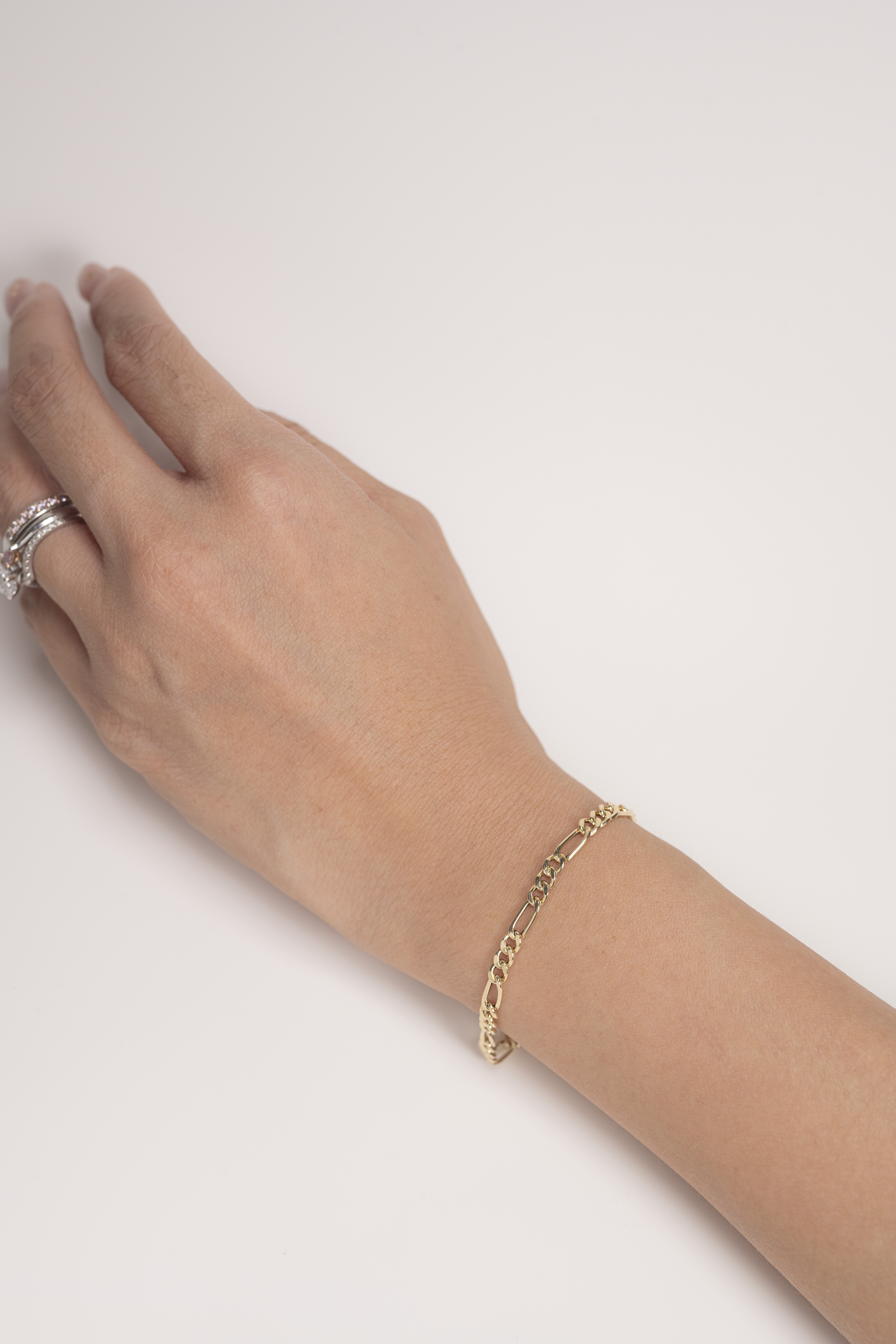 18K 3.7mm Figaro Bracelet