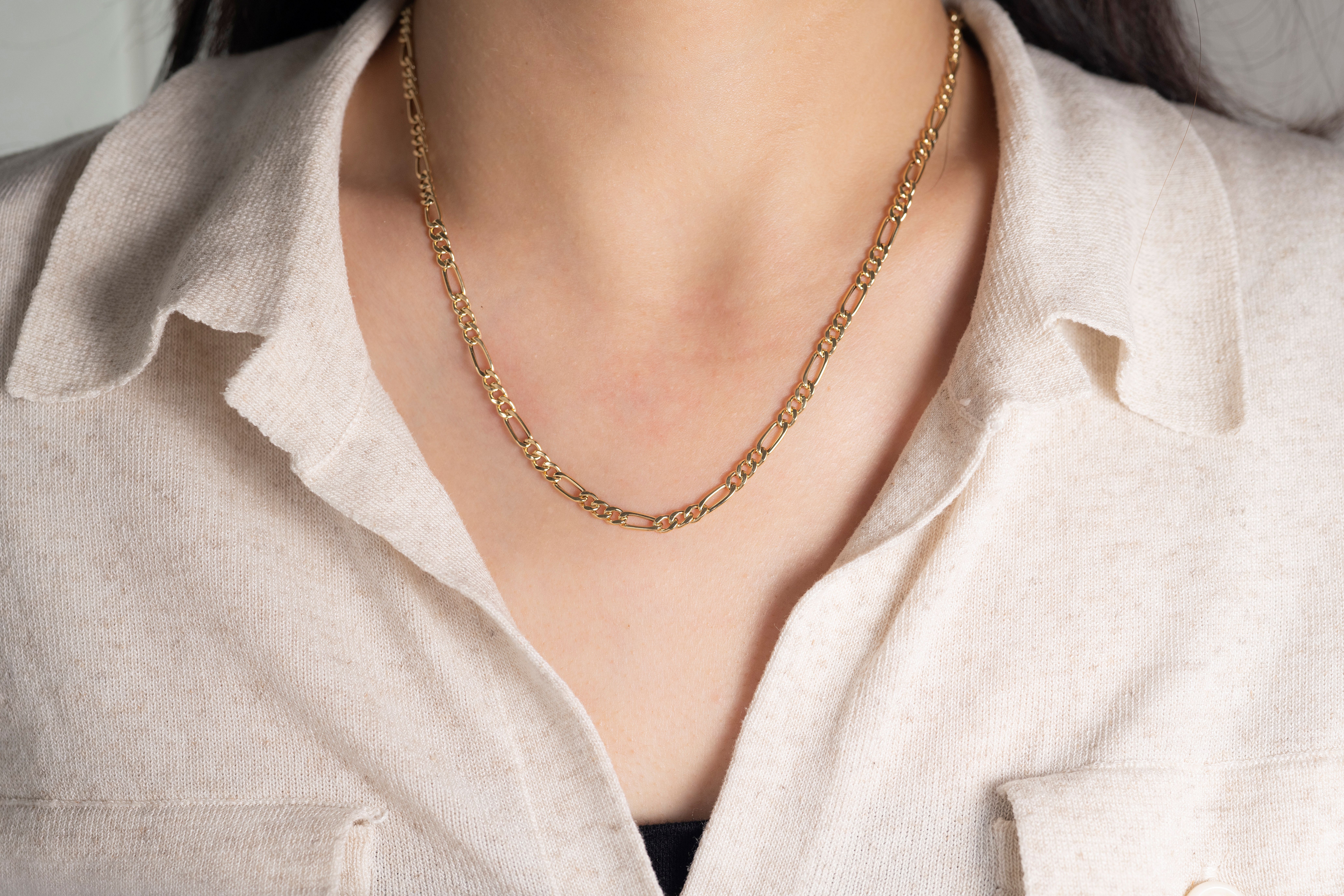18K 3.7mm Figaro Necklace