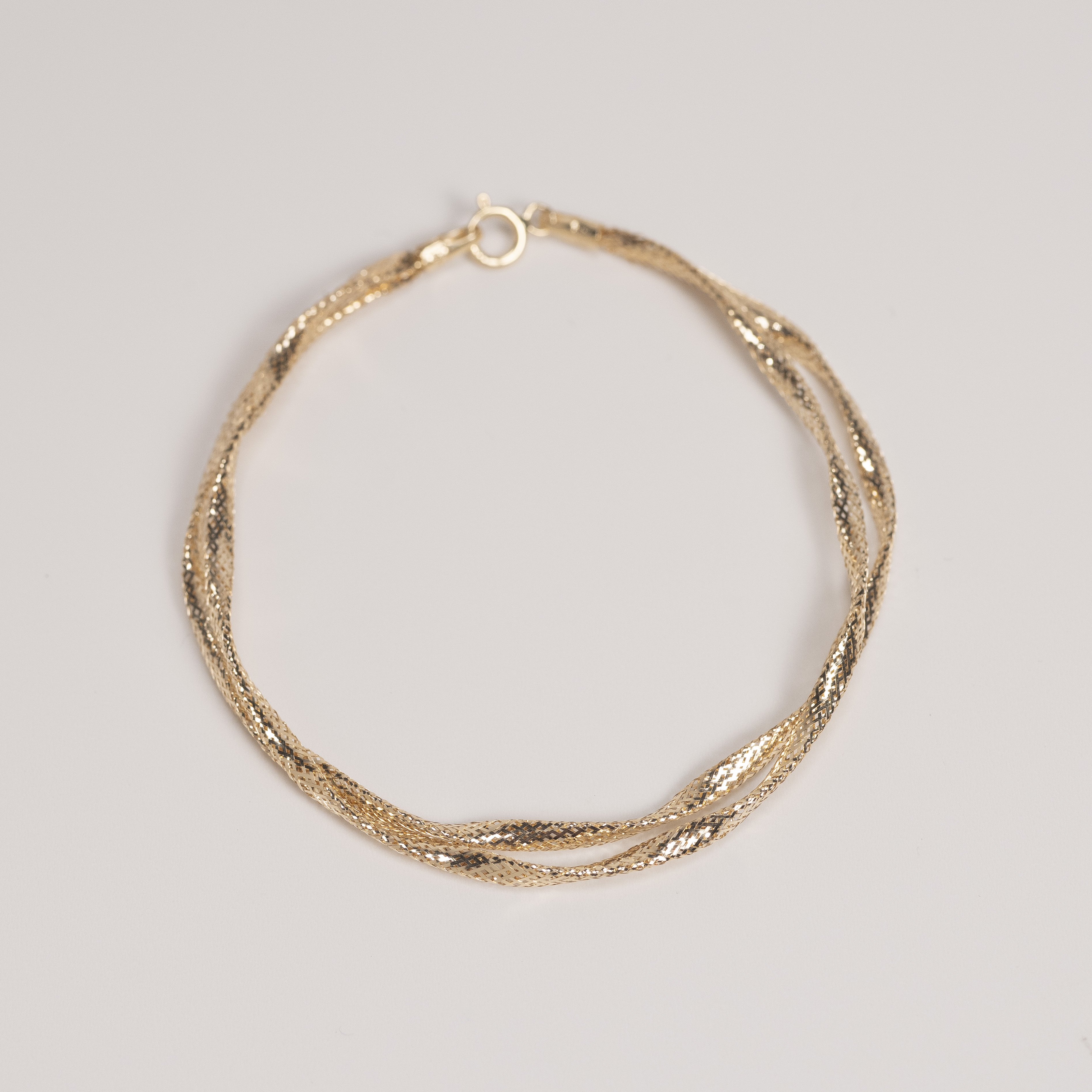 18K Italy Double Twist Elastic Bracelet