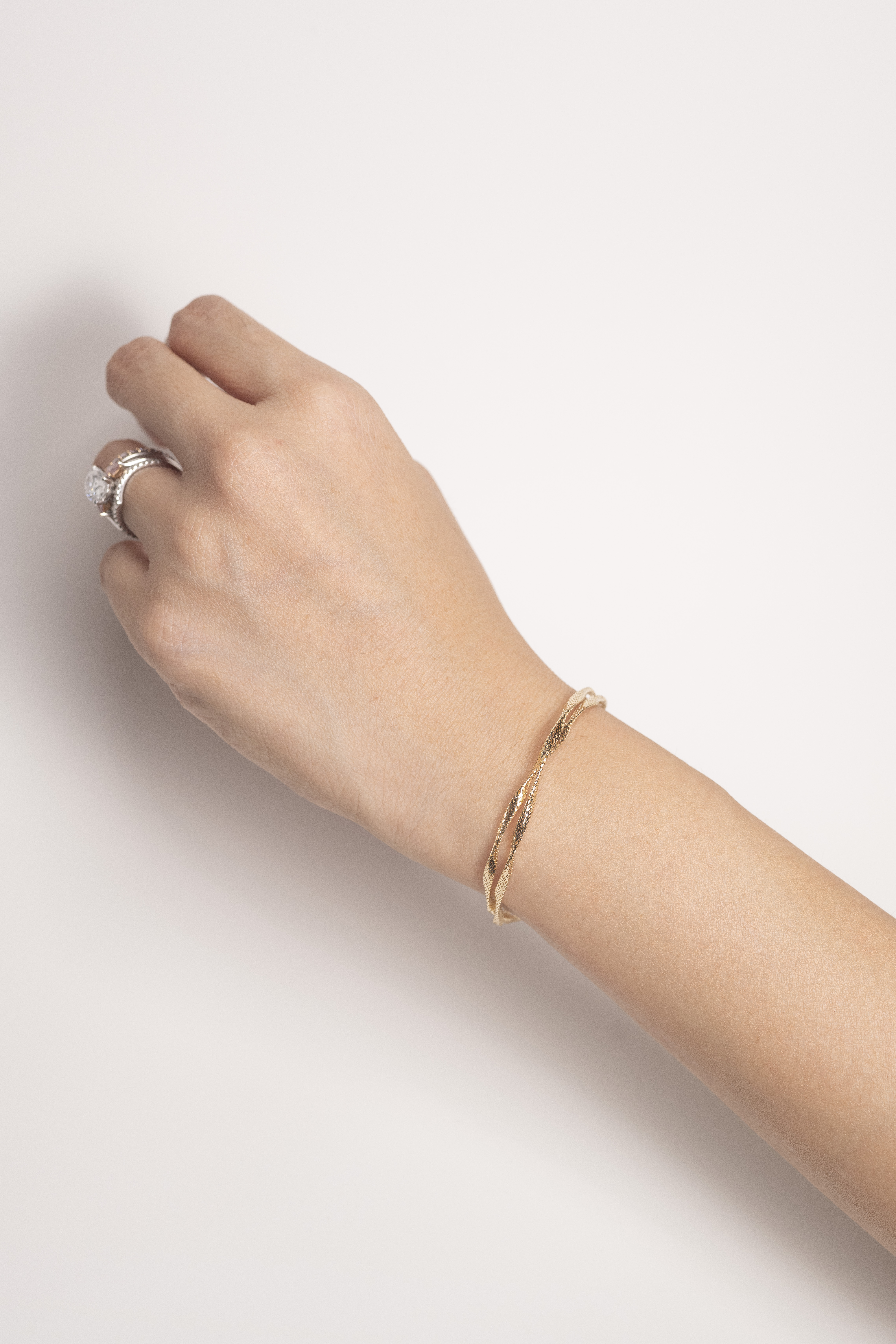 18K Italy Double Twist Elastic Bracelet