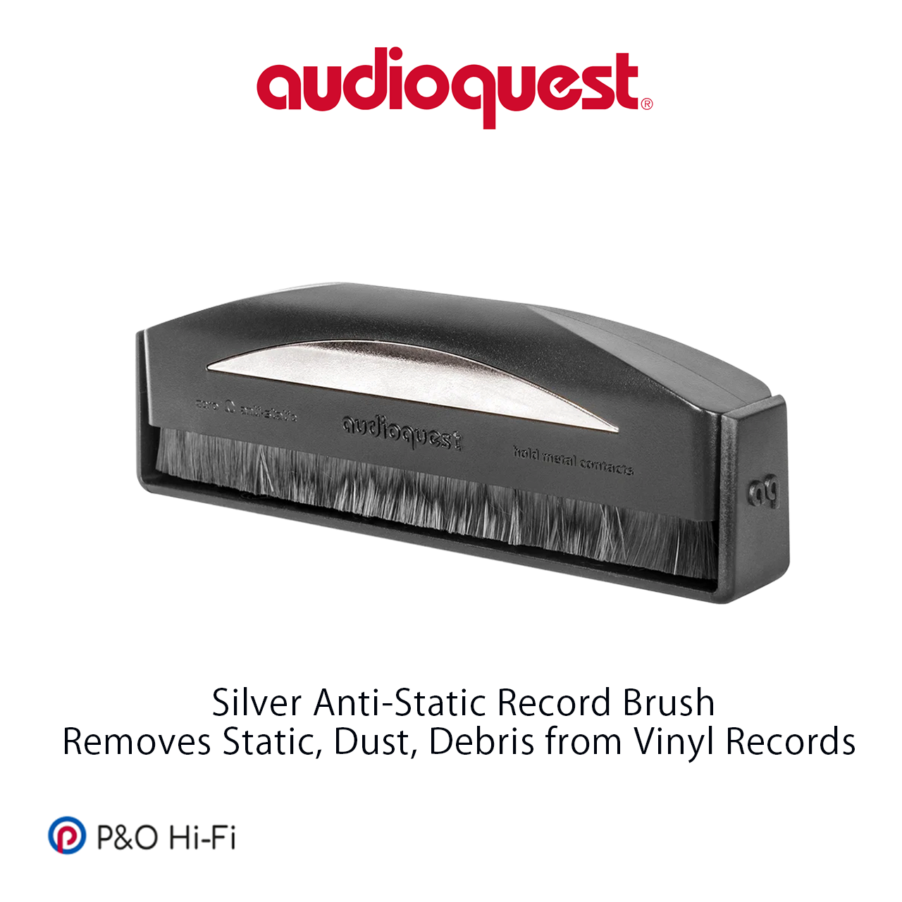 AudioQuest Silver Anti-Static Record Brush Removes Static, Dust, Debris from Vinyl Records
