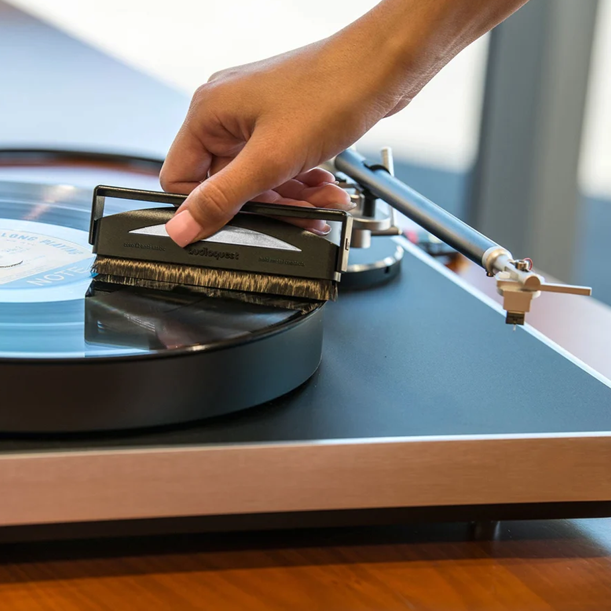 AudioQuest Silver Anti-Static Record Brush Removes Static, Dust, Debris from Vinyl Records