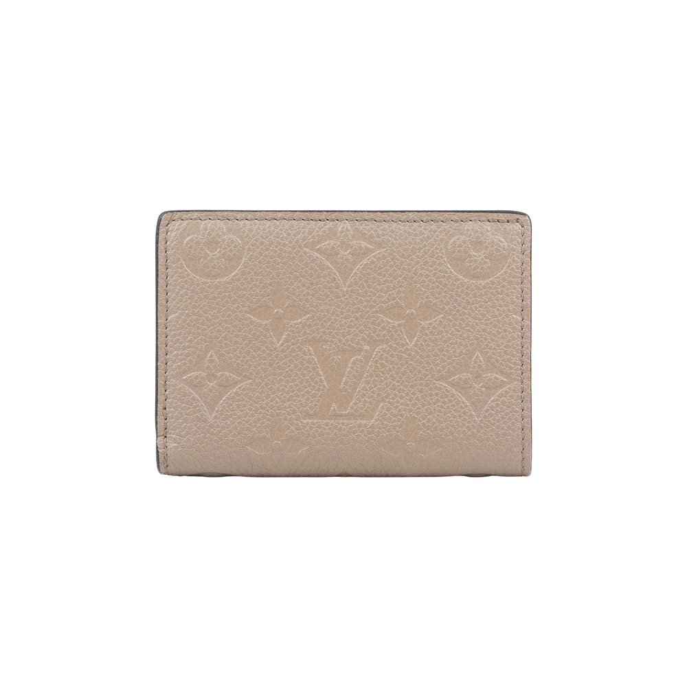 【Louis Vuitton】Clea Monogram 牛皮壓印拉鍊零錢袋短夾(米色)