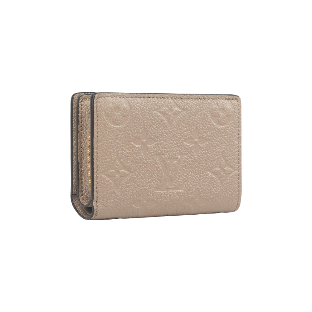 【Louis Vuitton】Clea Monogram 牛皮壓印拉鍊零錢袋短夾(米色)