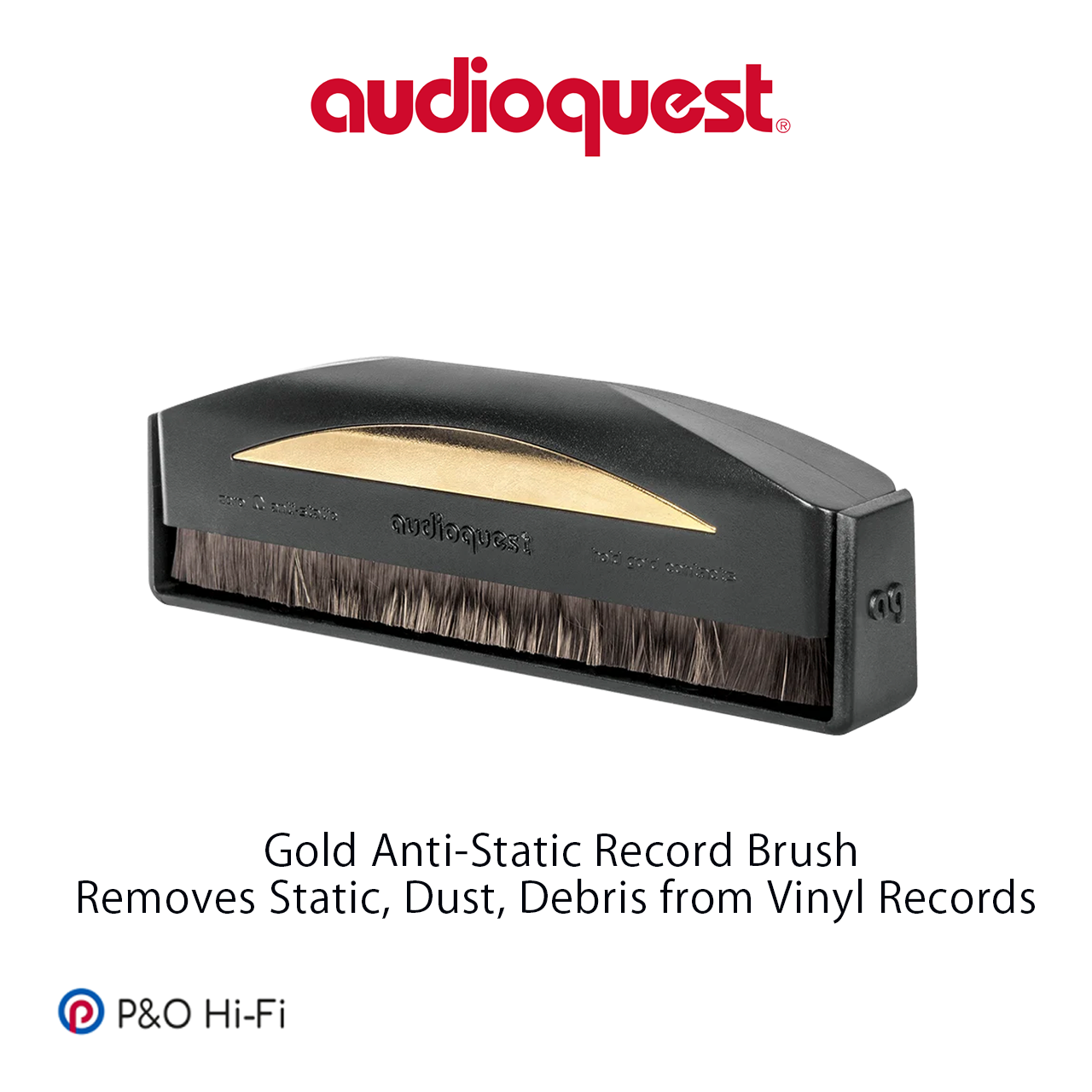 AudioQuest Gold Anti-Static Record Brush Removes Static, Dust, Debris from Vinyl Records