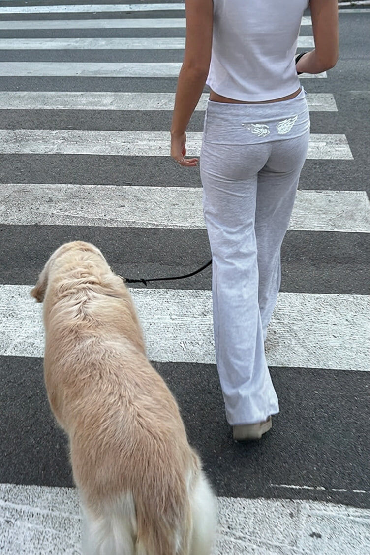 (預購) SUBDUED 翅膀翻腰棉質長褲Cuffed pants with wings