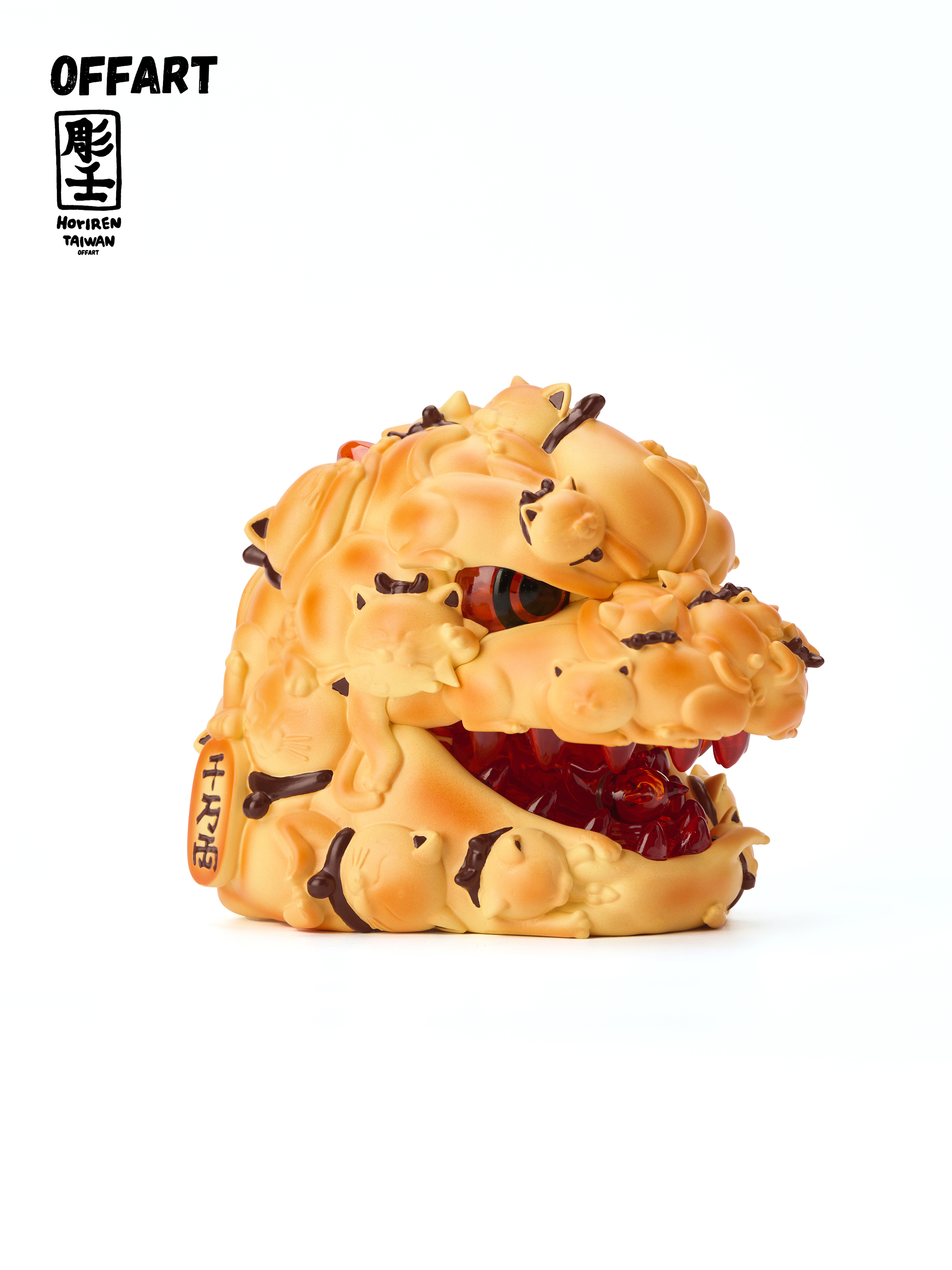 OFFART x Horiren 紅焰百貓 Mini 迷妳招福頭雕像 烘焙版