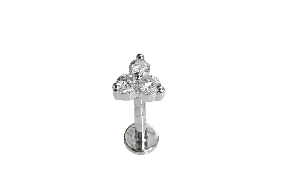 < Real Diamond > 14K Gold Labret Studs Earrings WB151