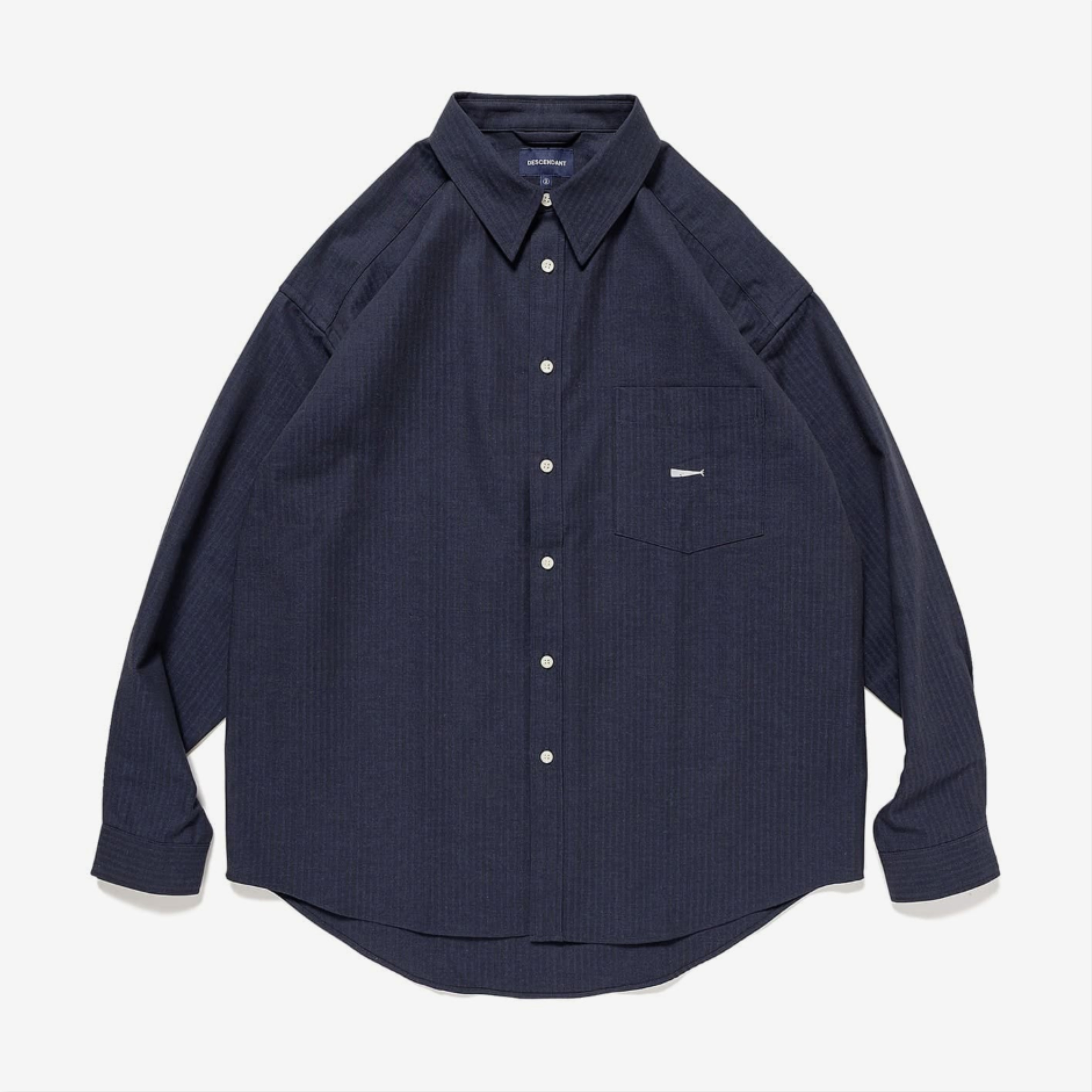 2026AW DESCENDANT PALM HERRINGBONE LS SHIRT 人字紋 口袋 長袖 襯衫 現貨 262TQDS-SHM04