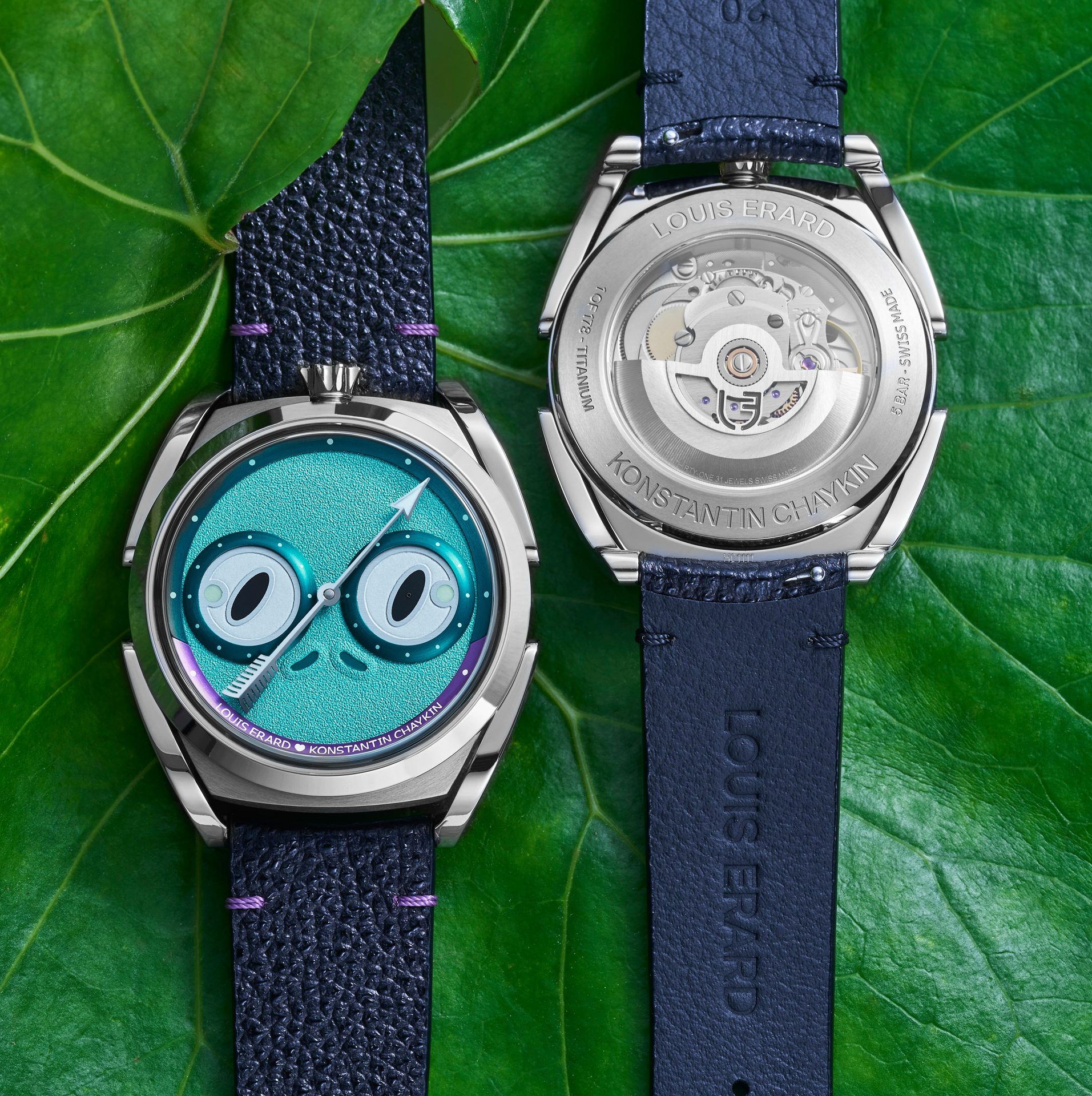 Louis Erard x Konstantin Chaykin 聯名款, Unfrogettable Turquoise ,85340AA03.BVA192,青蛙公主,Himeji Kurozan,Urushi 漆藝,斯拉夫傳說,Grade 5 鈦金屬錶殼