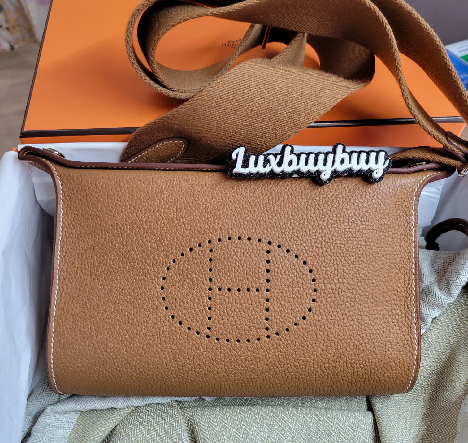 UNUSED HERMES VIDEPOUCHES GOLD CK TOGO