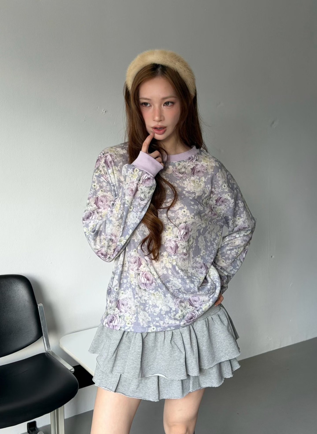 油畫花卉長袖T