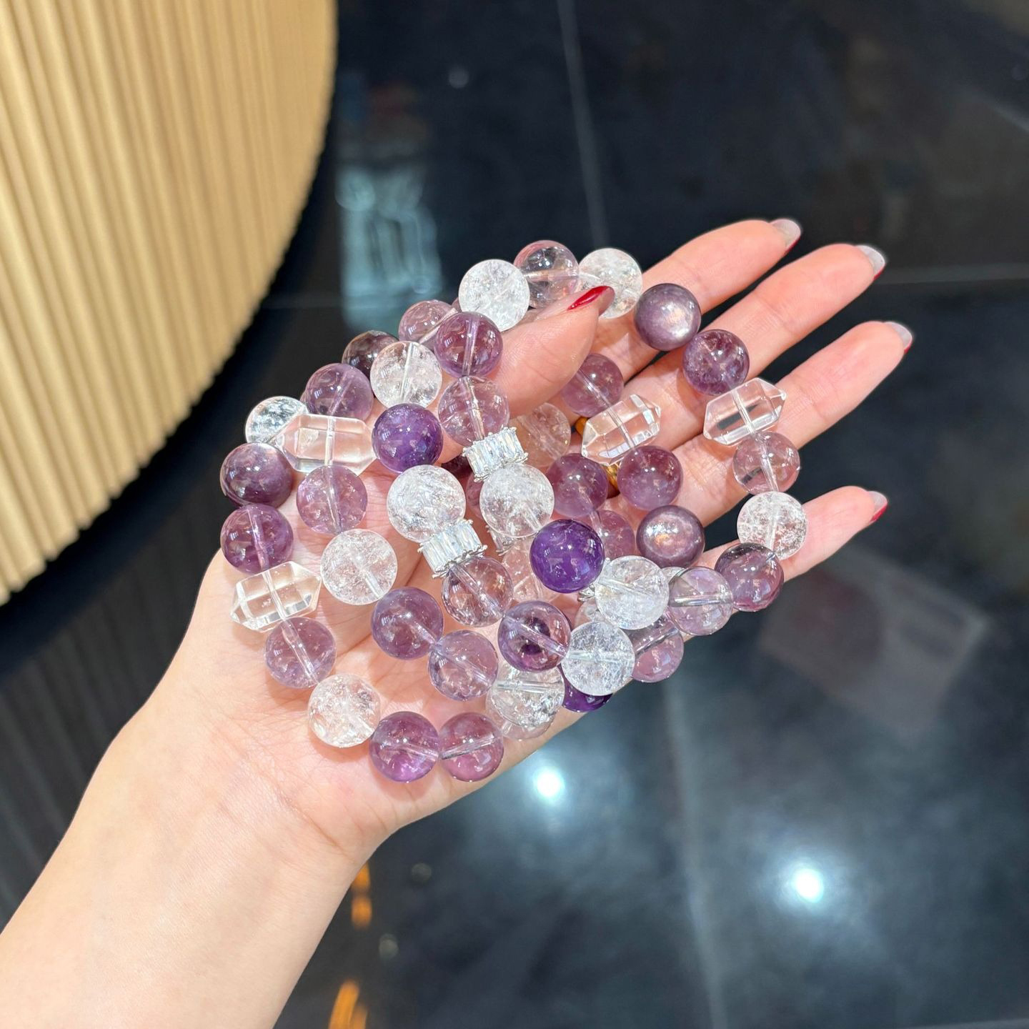 【紫煙碎光】紫水晶x白阿賽特x紫鋰雲母x白水晶