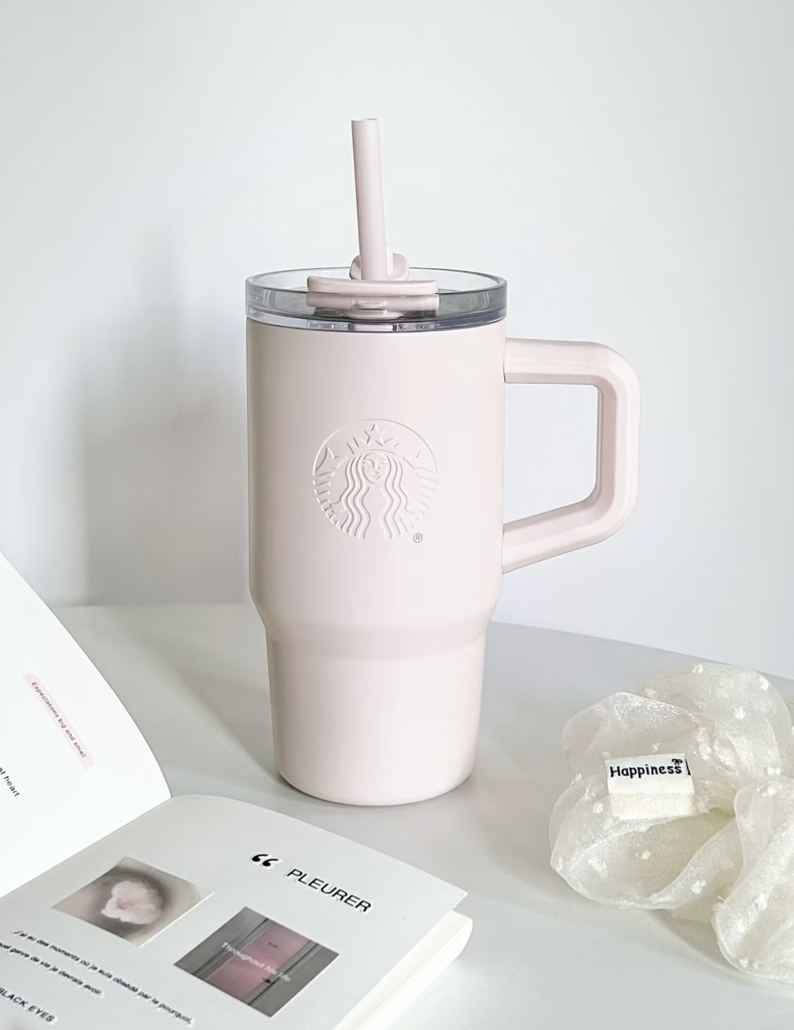 【預購】Starbucks 星巴克 經典系列 低飽和 晶粉色 不鏽鋼雙飲口 冰壩杯 水杯 615ml