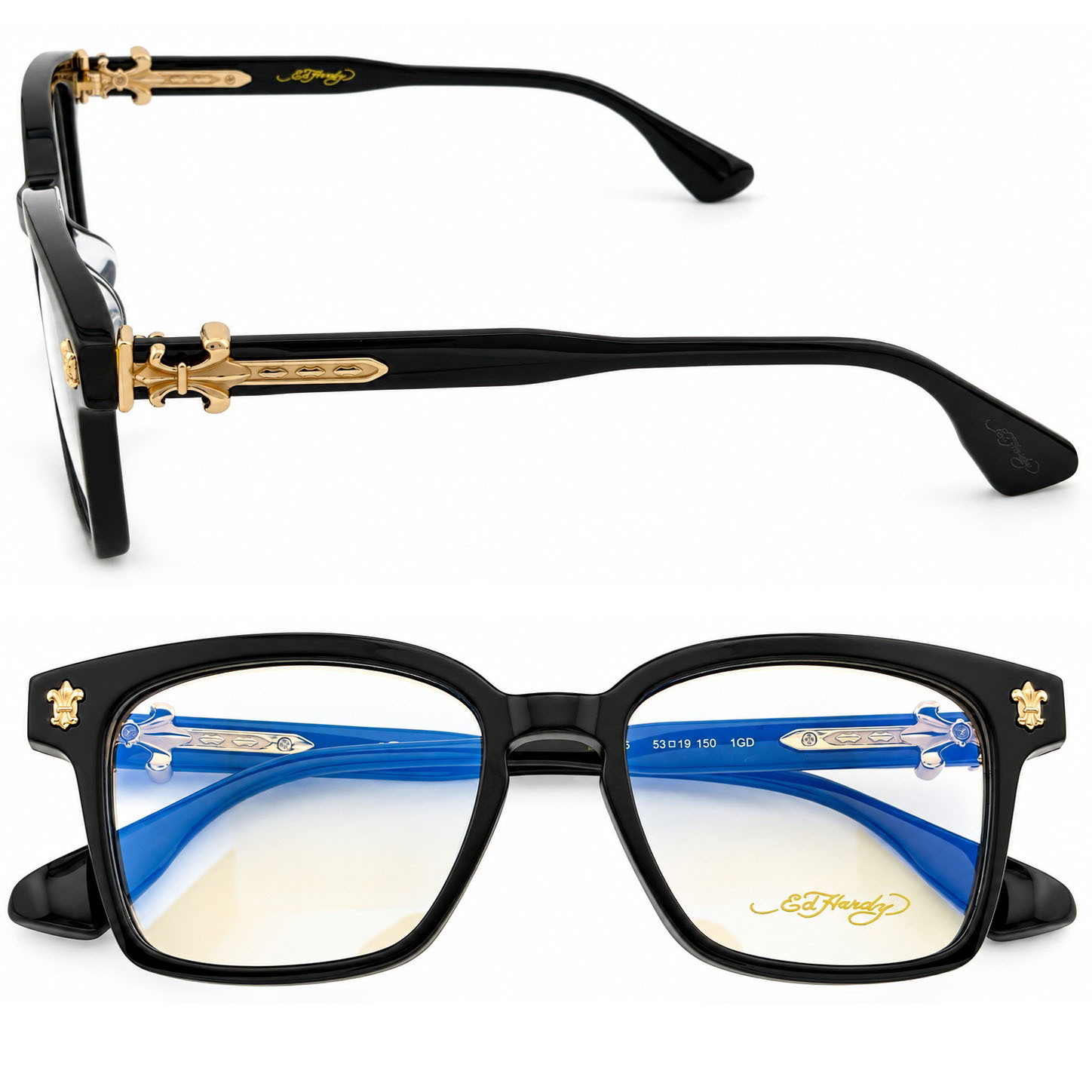 【Ed Hardy】EH2305 1GD 光學眼鏡#(亮黑搭芒金色)