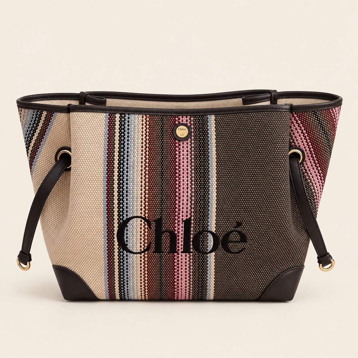 1CP0905-126 [CHLOE] Chloé Clover 小型條紋兩用手提袋 深啡色 #CH26WS655T4324X (EU)