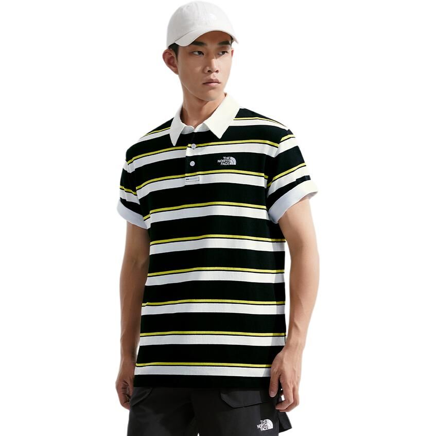 【代購】THE NORTH FACE Urban Exploration Polo Shirt Men's Black White Stripes NF0A87VU-7FI