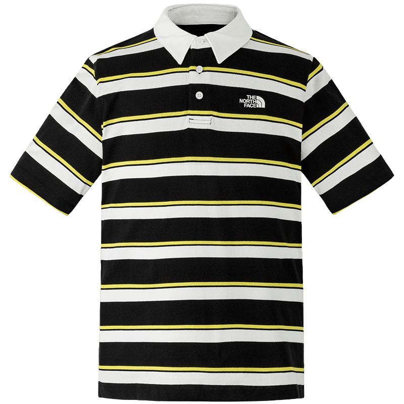 【代購】THE NORTH FACE Urban Exploration Polo Shirt Men's Black White Stripes NF0A87VU-7FI