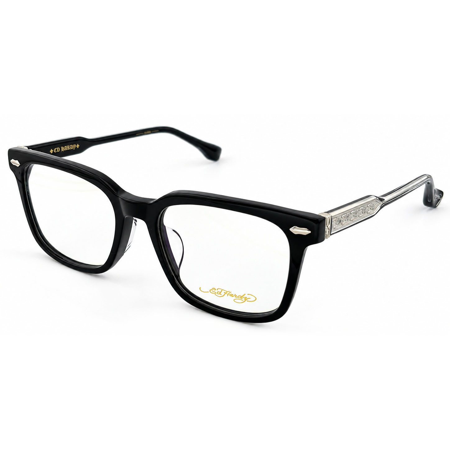 【Ed Hardy】EH2310 1SV 光學眼鏡#(亮黑搭耀銀色)