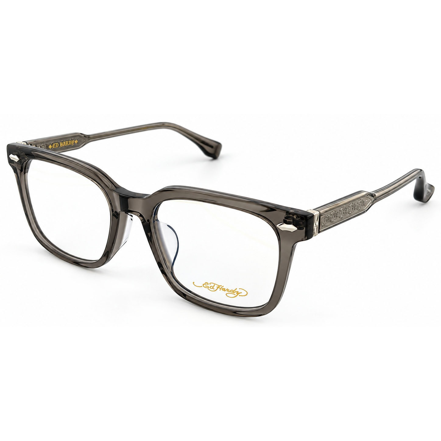 【Ed Hardy】EH2310 3SV 光學眼鏡#(透灰搭耀銀色)