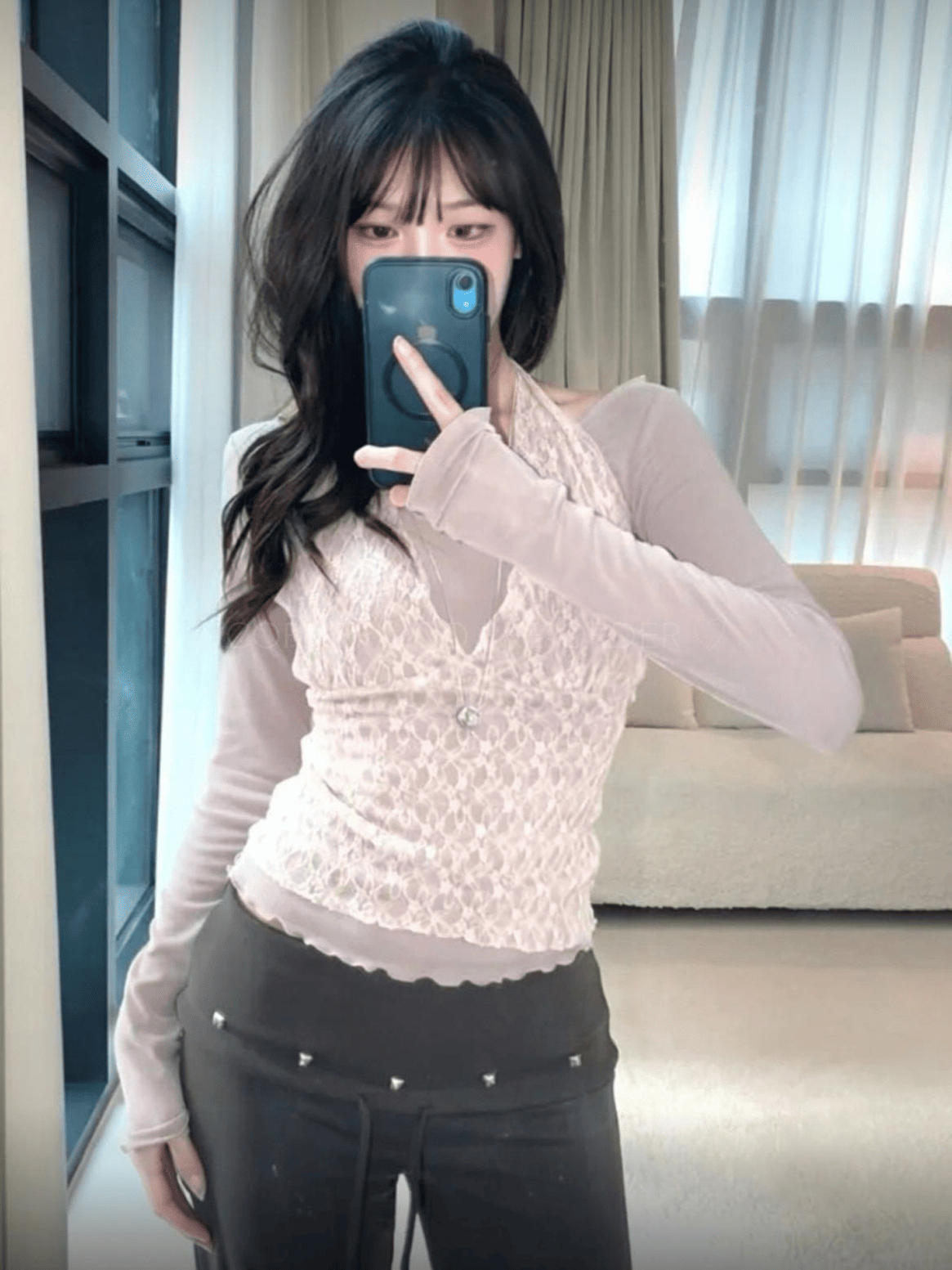 【網站限定優惠】(長袖ver.) So Soft Soft～蕾絲背心Top Set