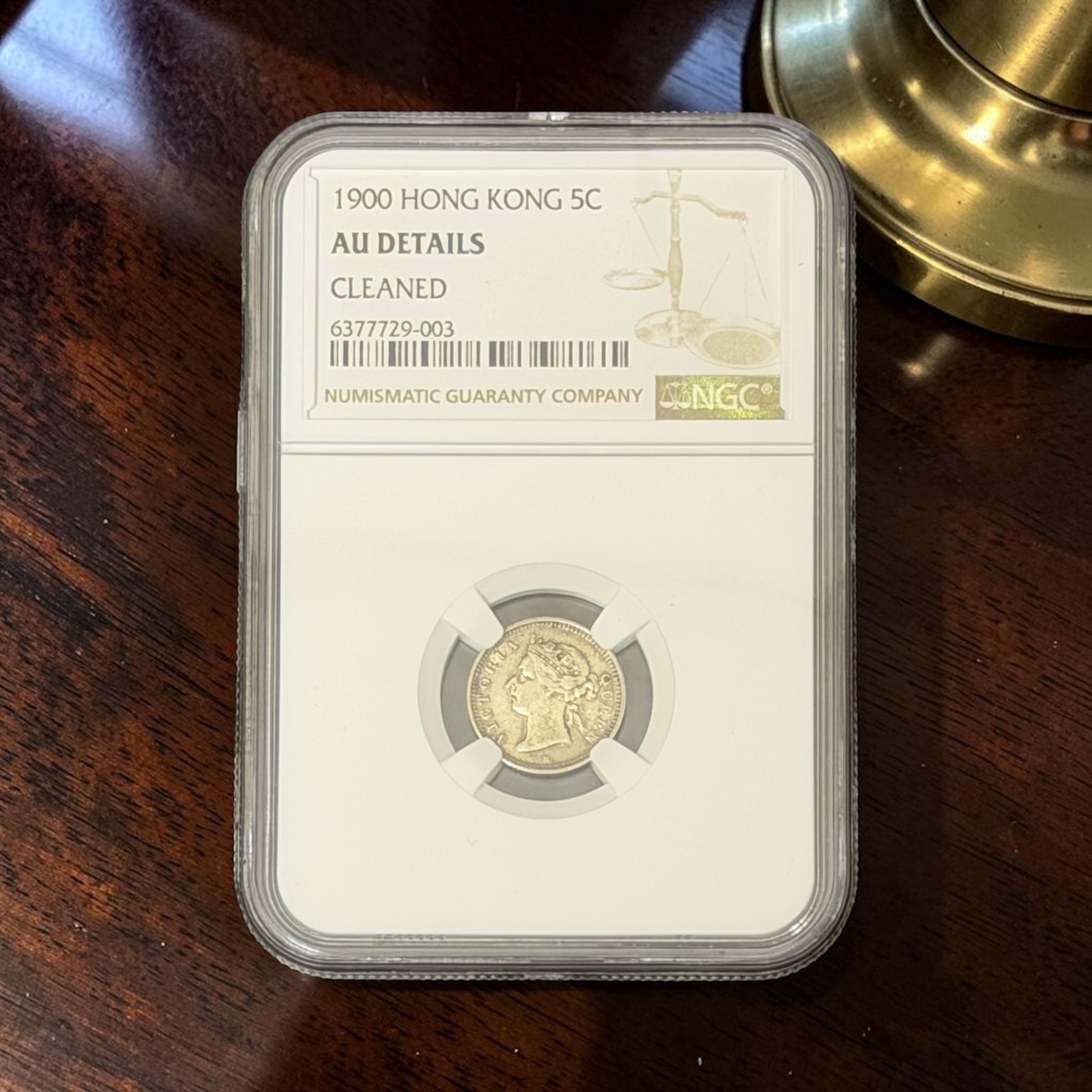 1900年維多利亞女皇五仙 (PCGS Cleaned-AU Detail) 銀幣