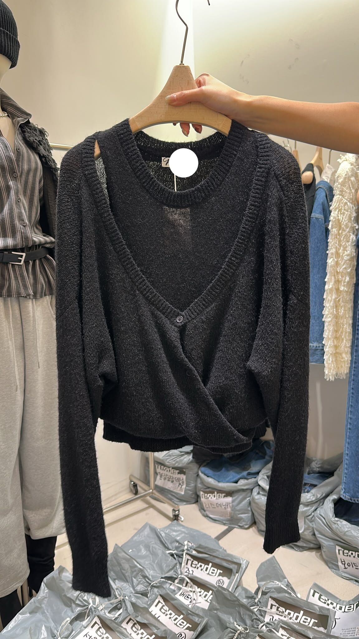 KK113 假兩件上衣（兩色）WOOL