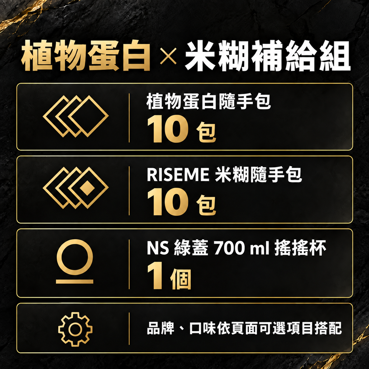 植物蛋白 × RISEME 米糊補給組