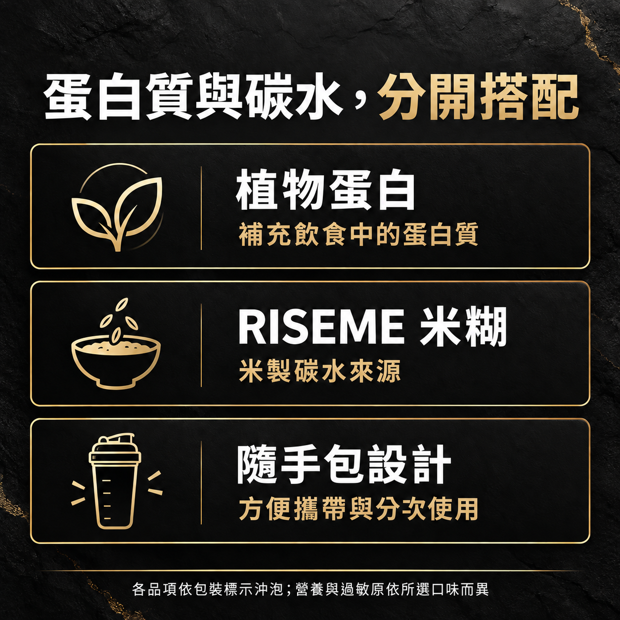 植物蛋白 × RISEME 米糊補給組