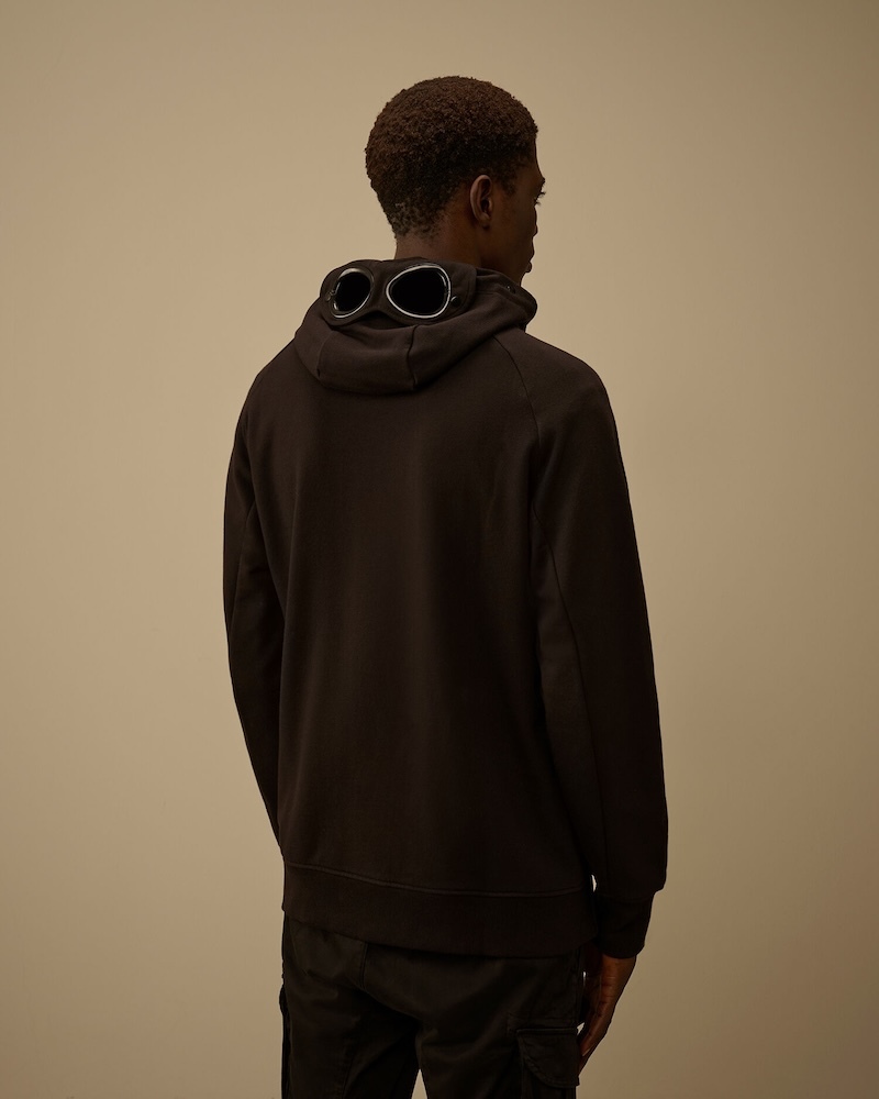 C.P. Company - Diagonal Raised Fleece Goggle Zip Sweatshirt - RCCMSS715A005086W999 BLACK