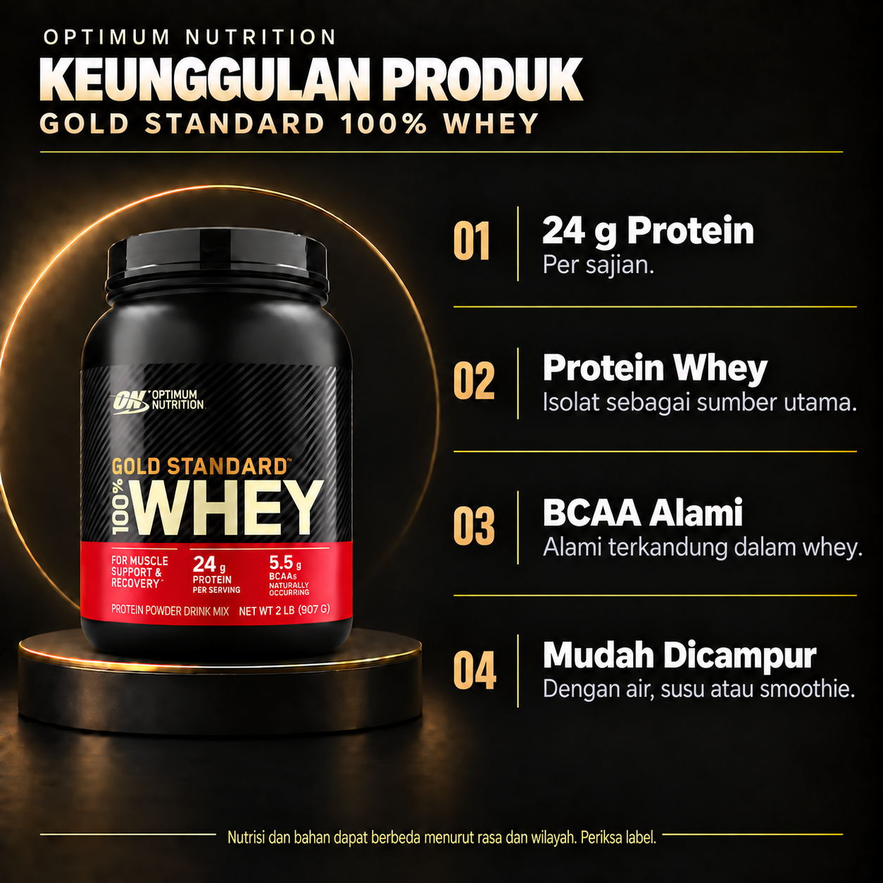 ON Gold Standard Whey features