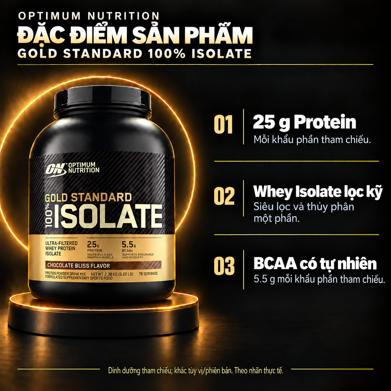 ON Gold Standard 100% Isolate product features