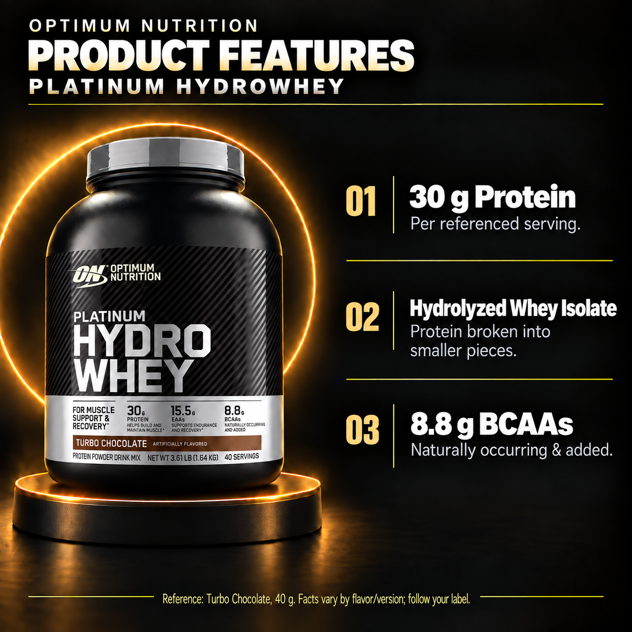 ON Platinum HydroWhey product features